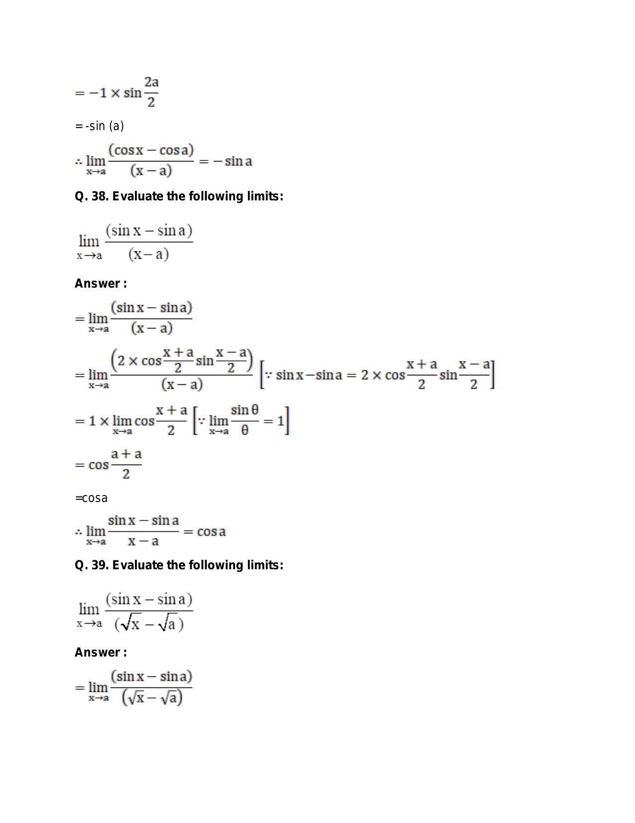 Chapter 27: Limits: RS Aggarwal Class 11 Solutions  - Page 67