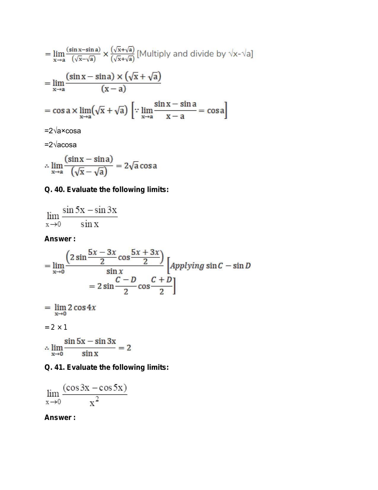 Chapter 27: Limits: RS Aggarwal Class 11 Solutions  - Page 68