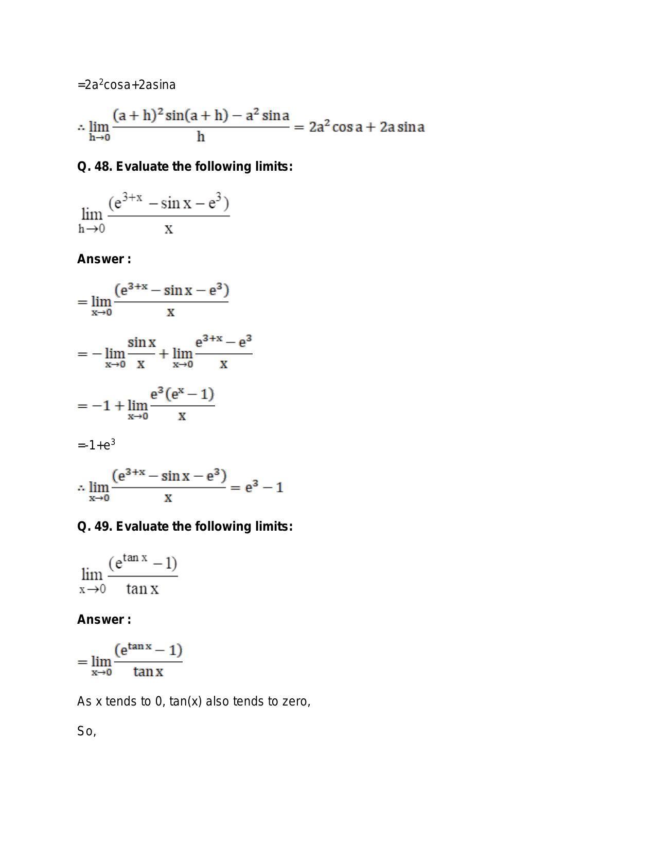 Chapter 27: Limits: RS Aggarwal Class 11 Solutions  - Page 73