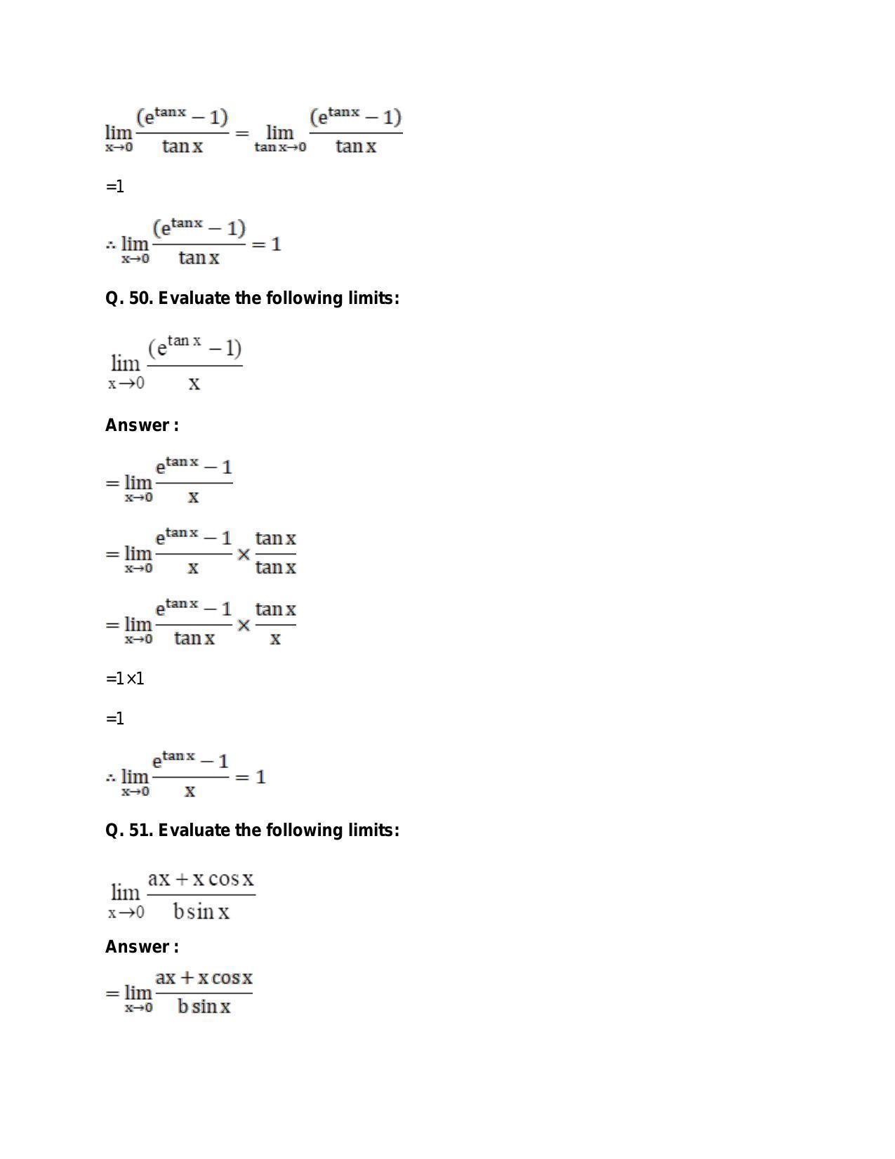 Chapter 27: Limits: RS Aggarwal Class 11 Solutions  - Page 74