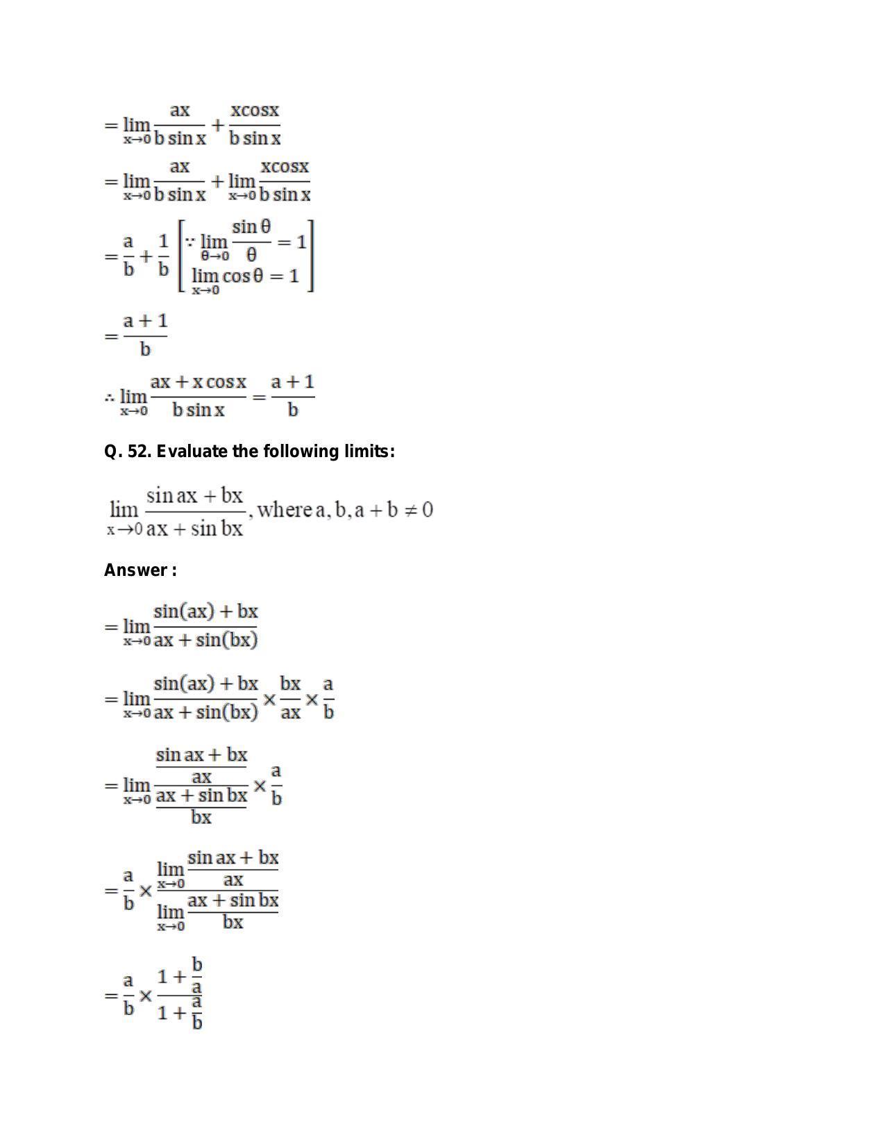 Chapter 27: Limits: RS Aggarwal Class 11 Solutions  - Page 75