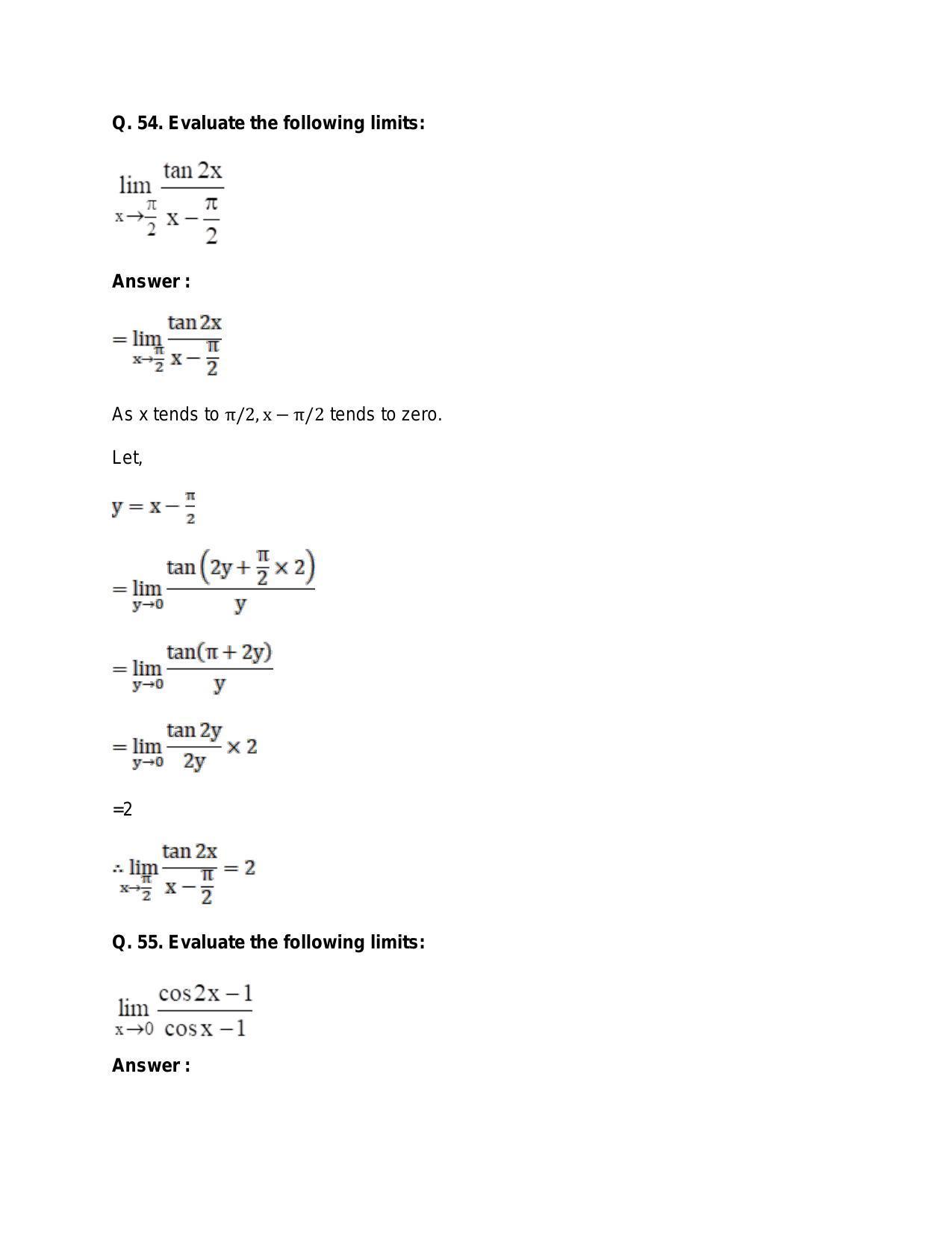Chapter 27: Limits: RS Aggarwal Class 11 Solutions  - Page 77