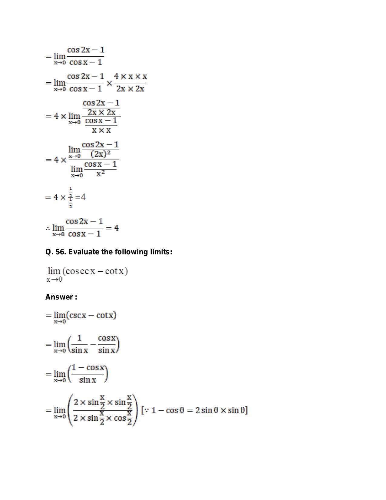 Chapter 27: Limits: RS Aggarwal Class 11 Solutions  - Page 78