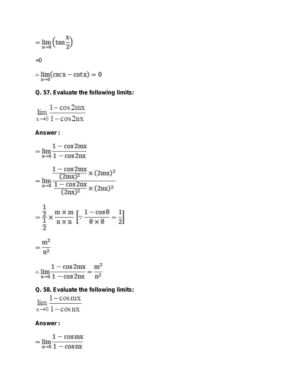 Chapter 27: Limits: RS Aggarwal Class 11 Solutions  - Page 79