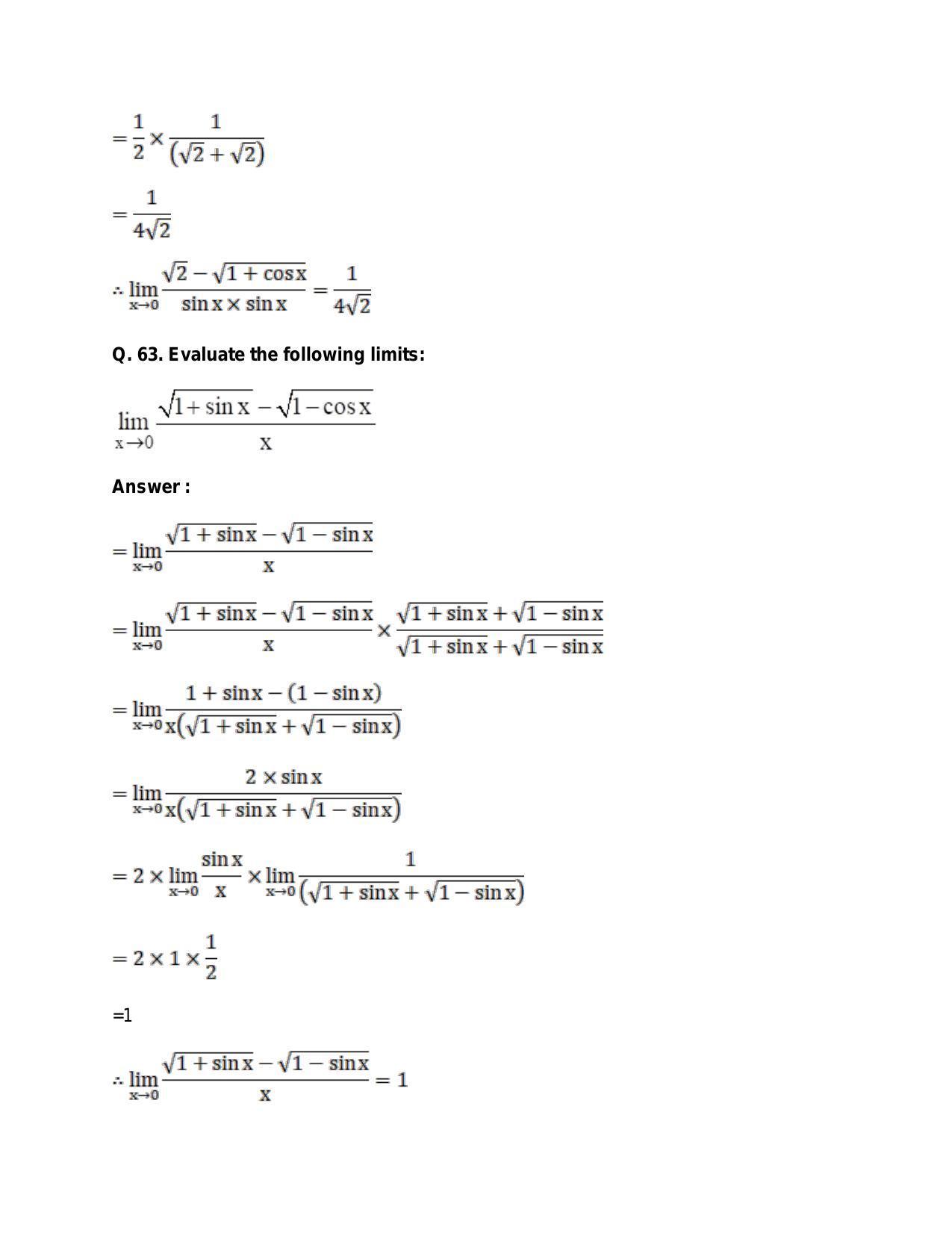Chapter 27: Limits: RS Aggarwal Class 11 Solutions  - Page 83