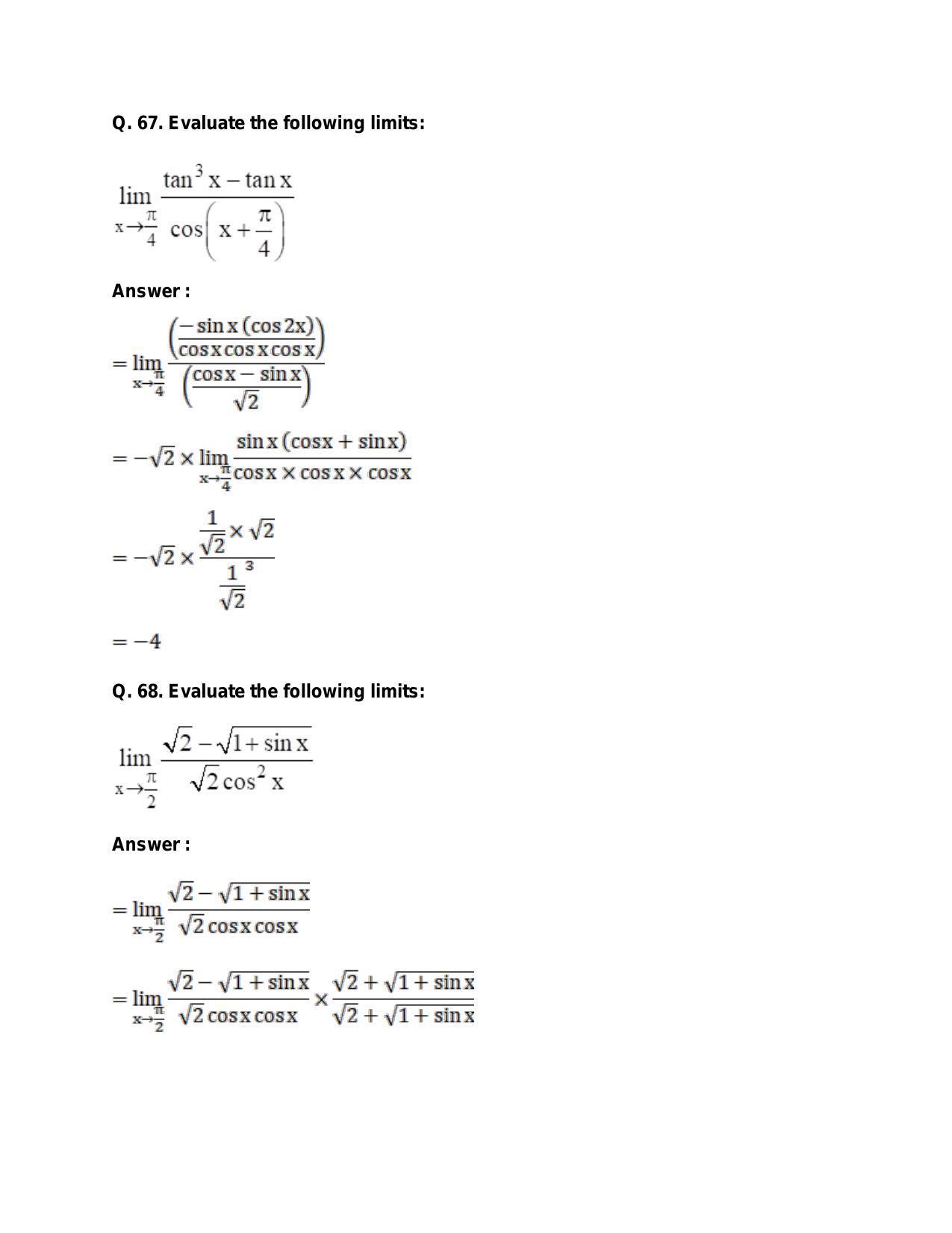 Chapter 27: Limits: RS Aggarwal Class 11 Solutions  - Page 86