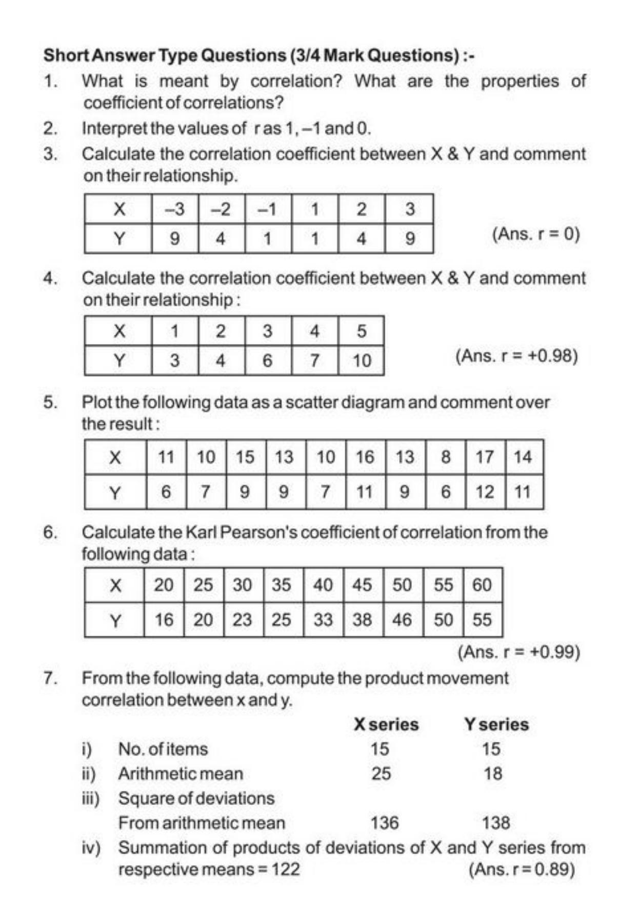 Class 11 Notes, Question & Practice Paper - Economics (Topic 2 (C) : Correlation) - Page 11