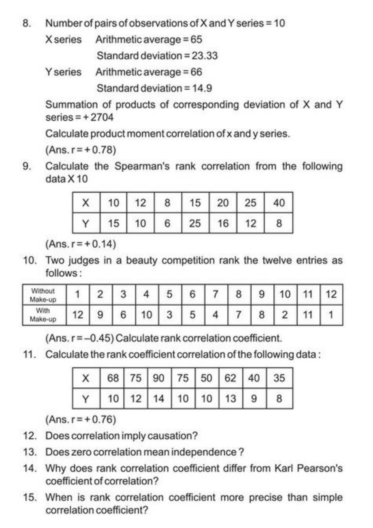 Class 11 Notes, Question & Practice Paper - Economics (Topic 2 (C) : Correlation) - Page 12