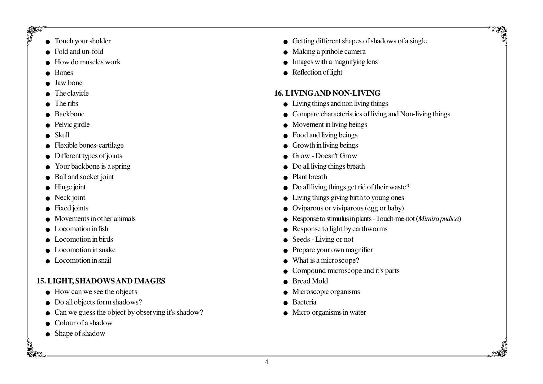 Telangana Baord General Science (Classes VI and VII) Syllabus - English Medium - Page 4