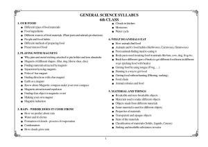 Telangana Baord General Science (Classes VI and VII) Syllabus - English Medium