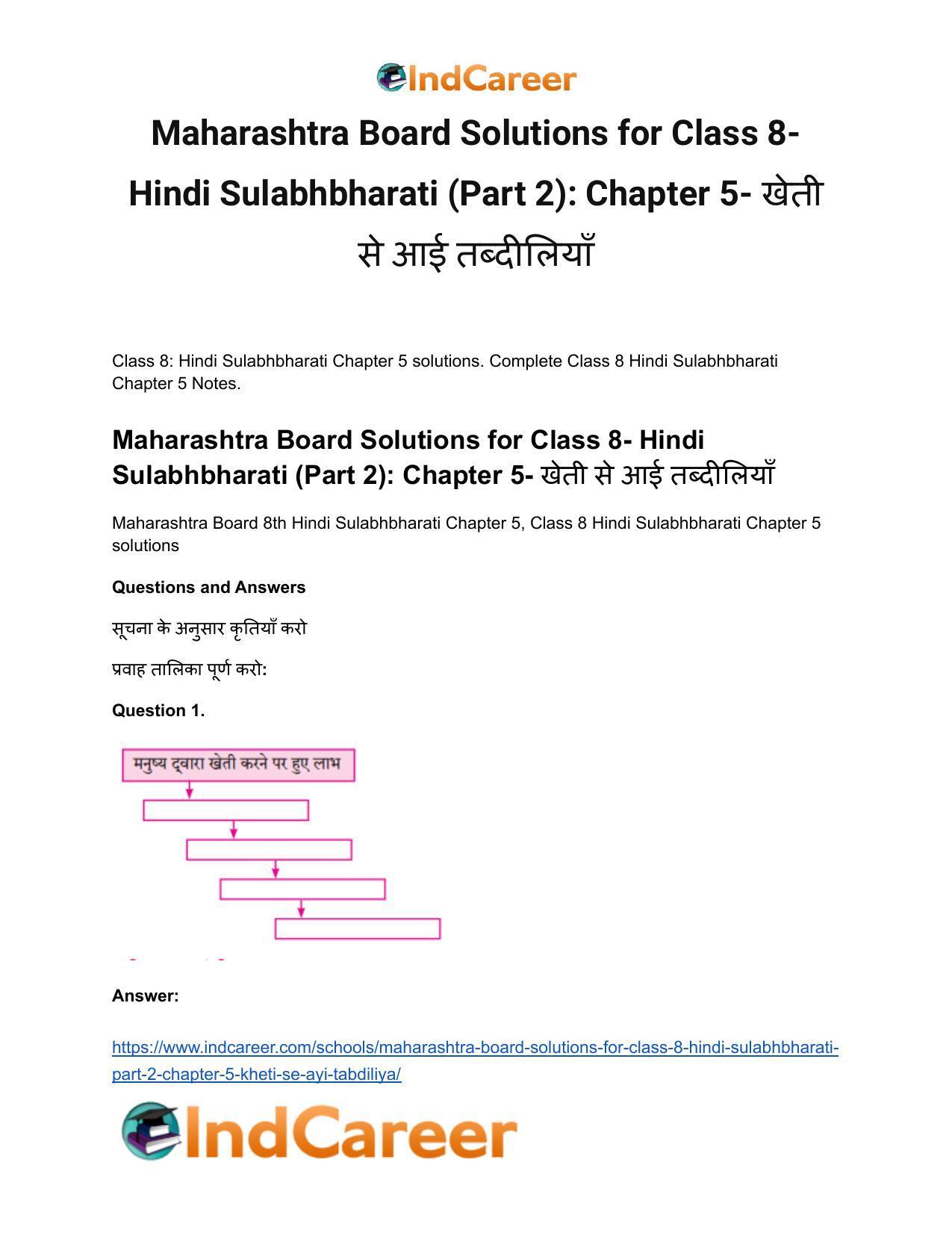 Maharashtra Board Solutions for Class 8- Hindi Sulabhbharati (Part 2): Chapter 5- खेती से आई तब्दीलियाँ - Page 2