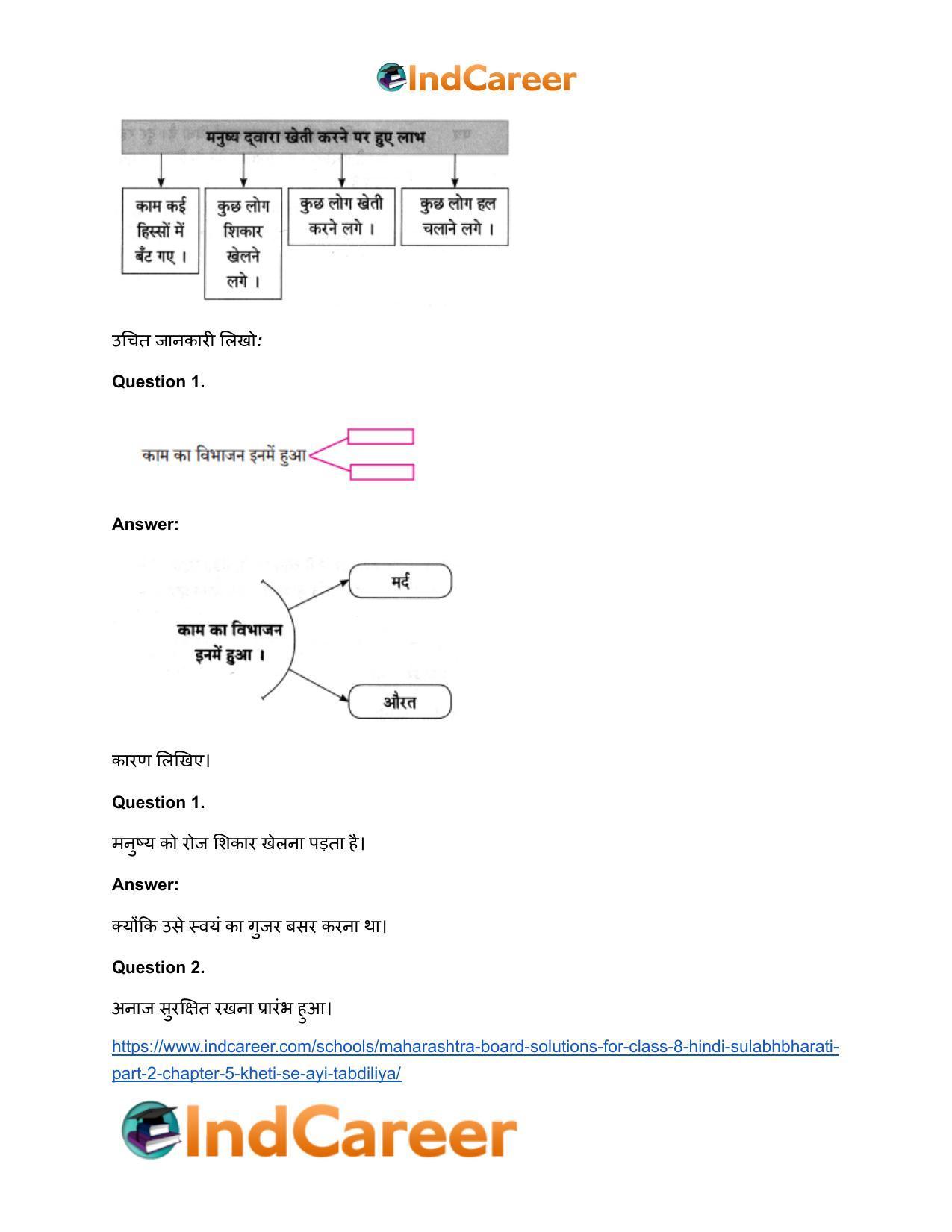 Maharashtra Board Solutions for Class 8- Hindi Sulabhbharati (Part 2): Chapter 5- खेती से आई तब्दीलियाँ - Page 3