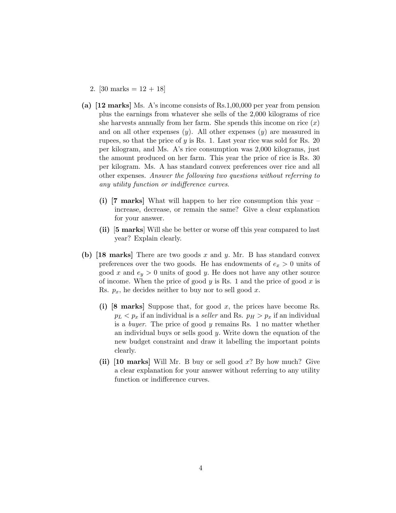 ISI Admission Test M.S.(QE) PEB 2020 Sample Paper - Page 4