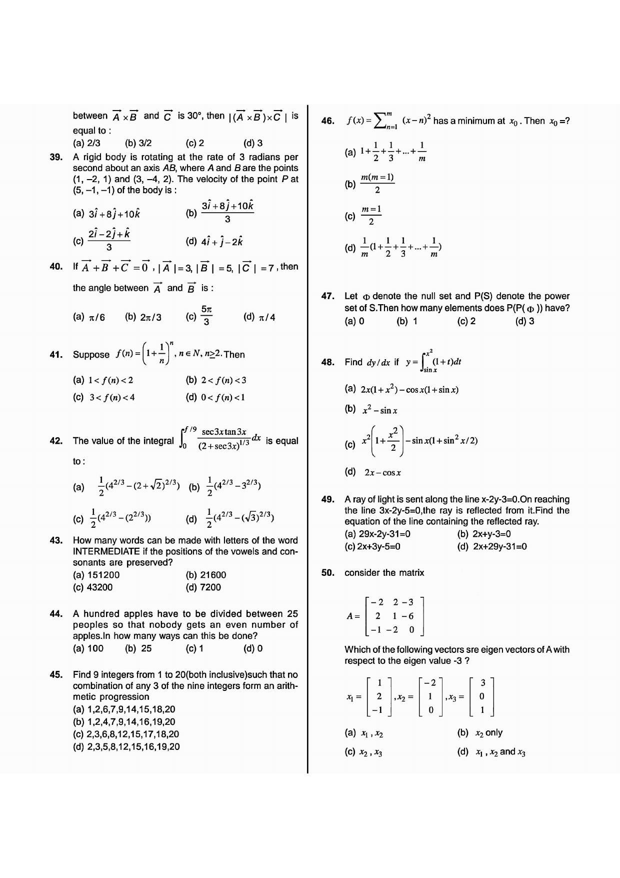 NIMCET 2008 Question Paper - Page 3