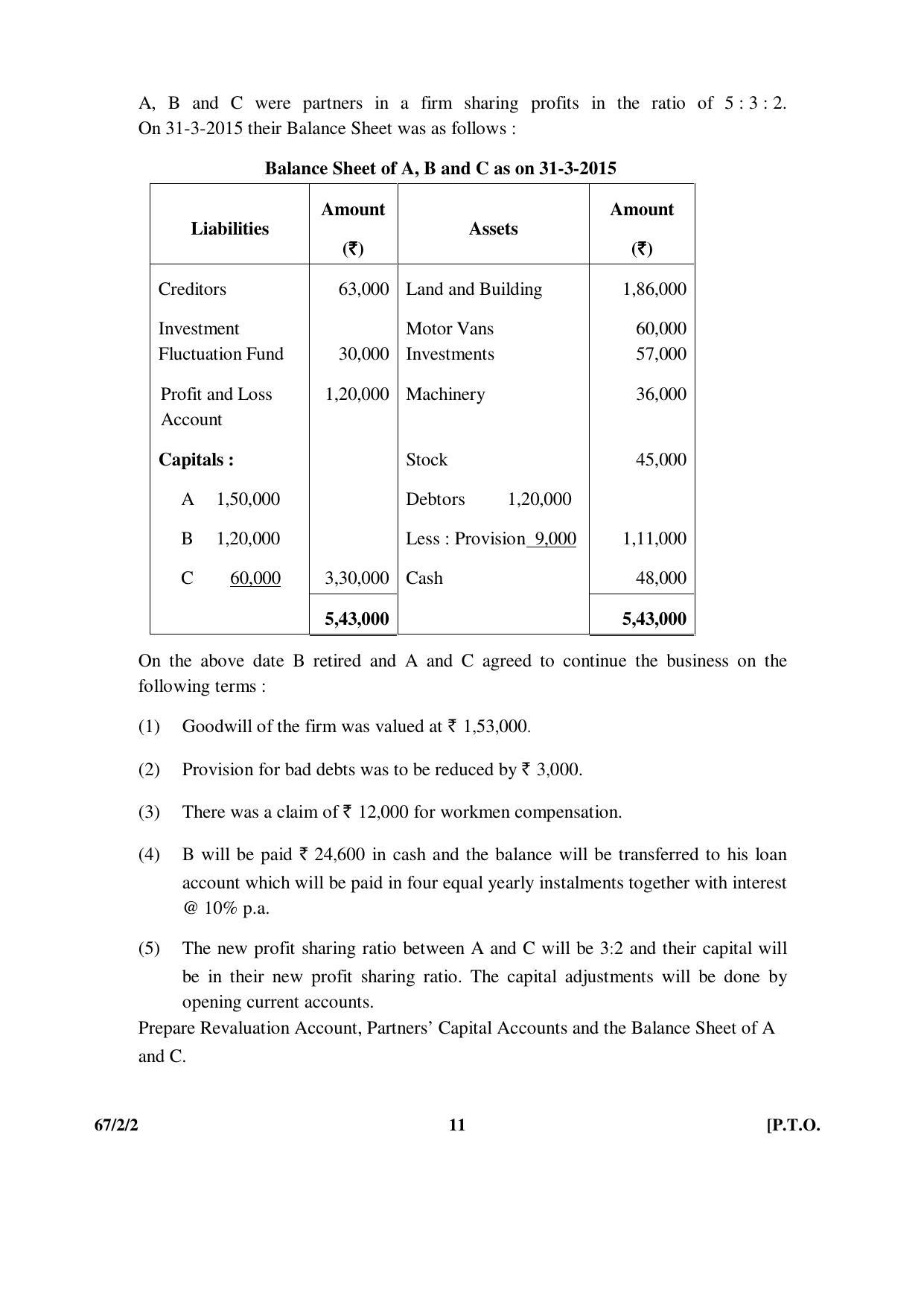 CBSE Class 12 67-2-2 _Accountancy_ 2016 Question Paper - Page 11