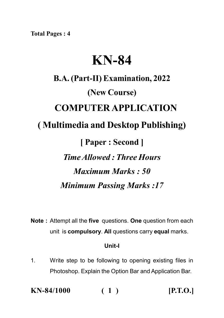 Sarguja University Question Paper - 2022 : B. Sc. Part Two (10+2+3) 3 Y DC Botany Paper II - Page 1