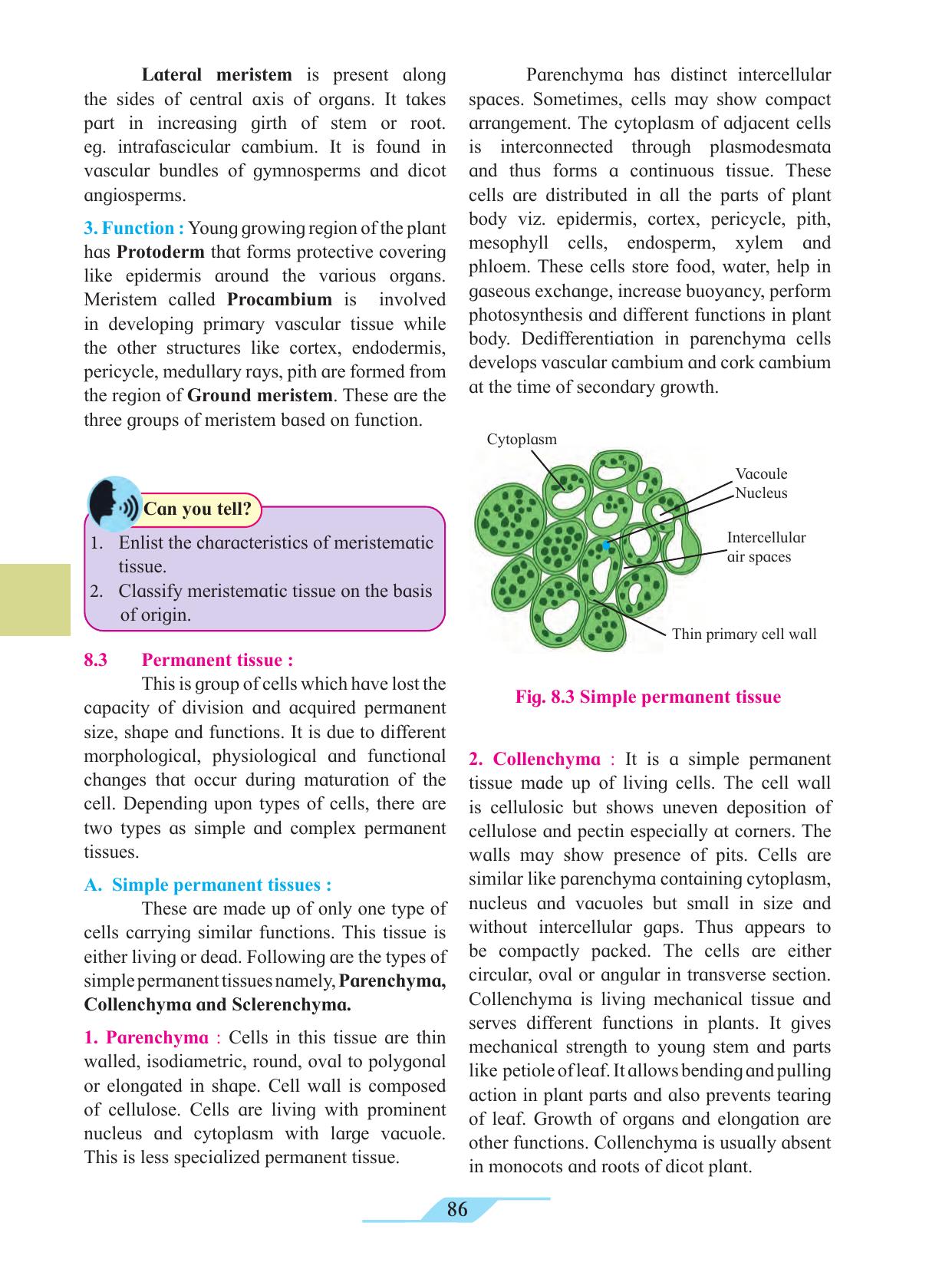 Maharashtra Board Class 11 Biology Textbook - Page 96