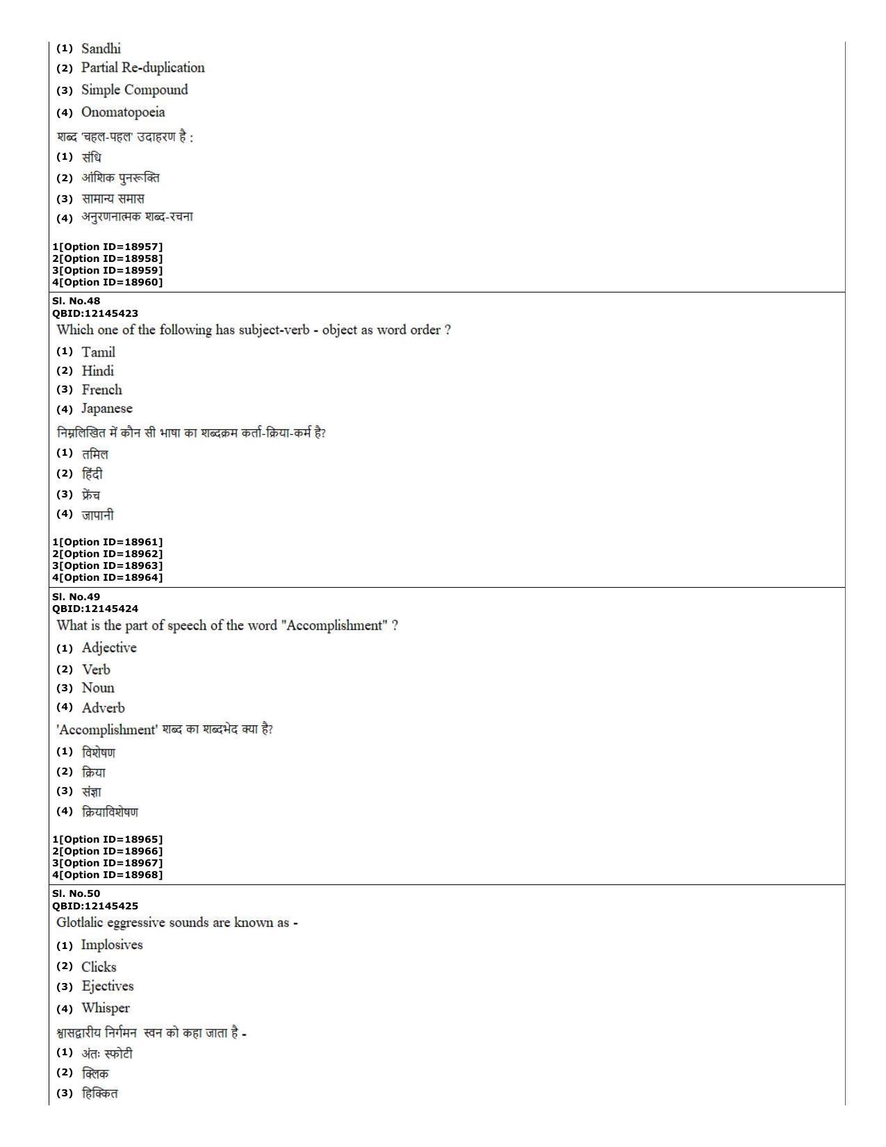 CUET (PG) 2022: PGQP-23 Linguistics (07-09-2022) Question Paper - Page 18
