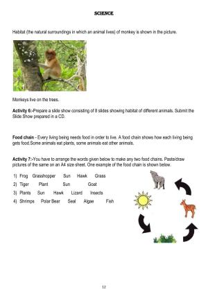 Worksheet for Class 4 Science Habitat Assignment