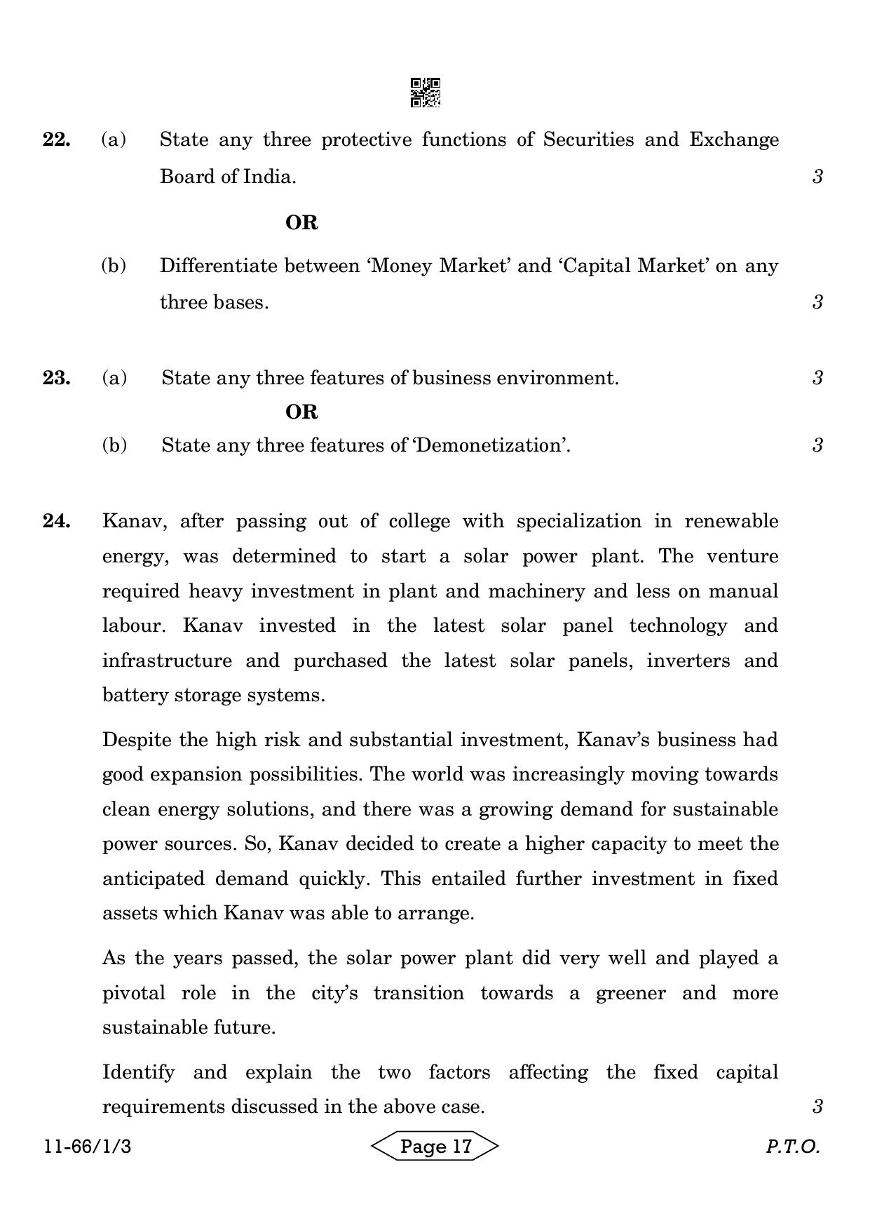 CBSE Class 12 1-3 Bussiness Studies 2024 Question Paper - Page 17