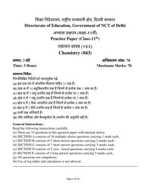 Edudel Class 11 Chemistry Practice Papers-1 (2023-24)