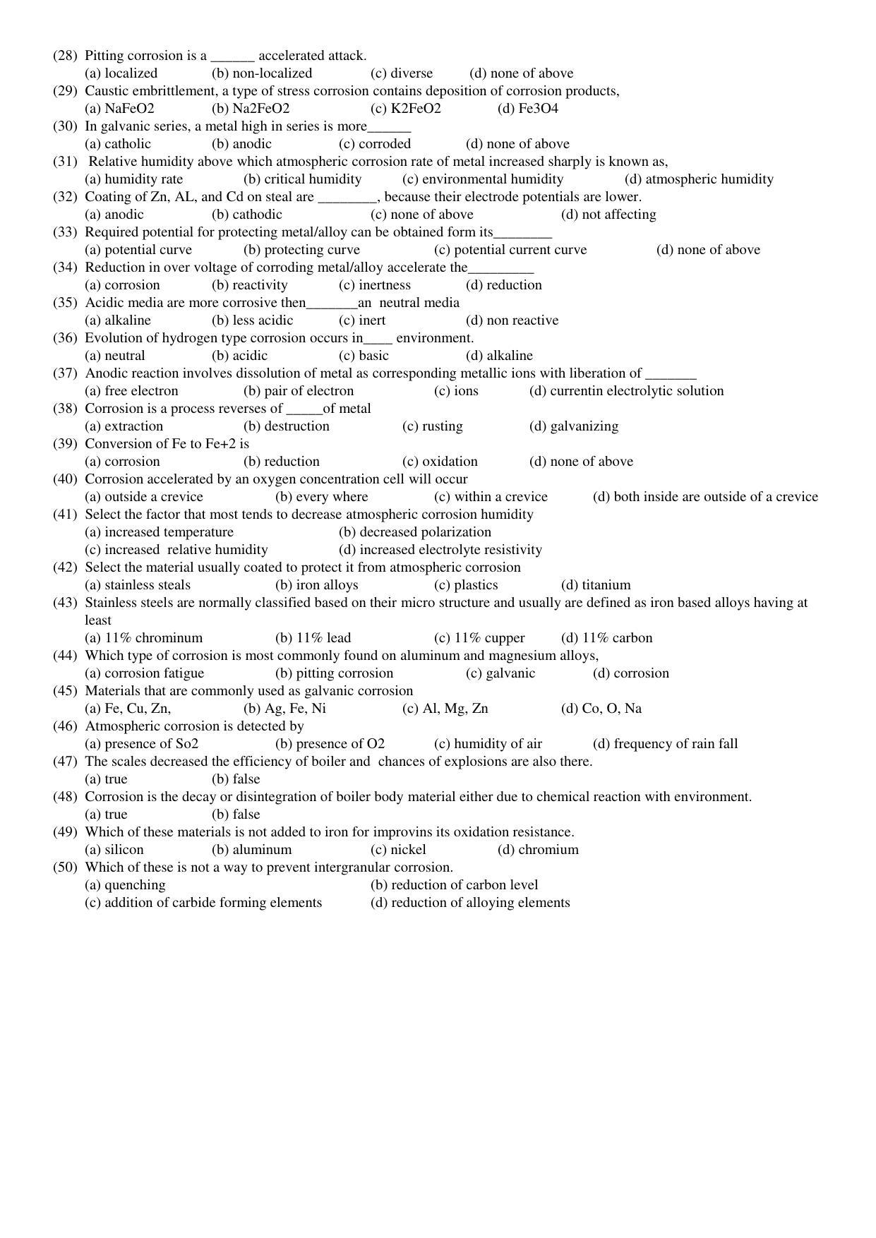 Hemchand North Gujarat University Sample Paper July-Sept 2021: M.Sc. Semester-III CH N N - 603 (I) Corrosion Paper Code – 6008 - Page 2