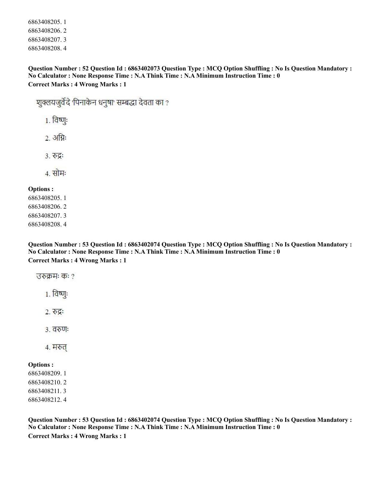 CUET PG 2023: ACQP21 – Shukla Yajurveda (BHU) (Eng.) - Shift 2 (5-06-2023) Question Paper - Page 73