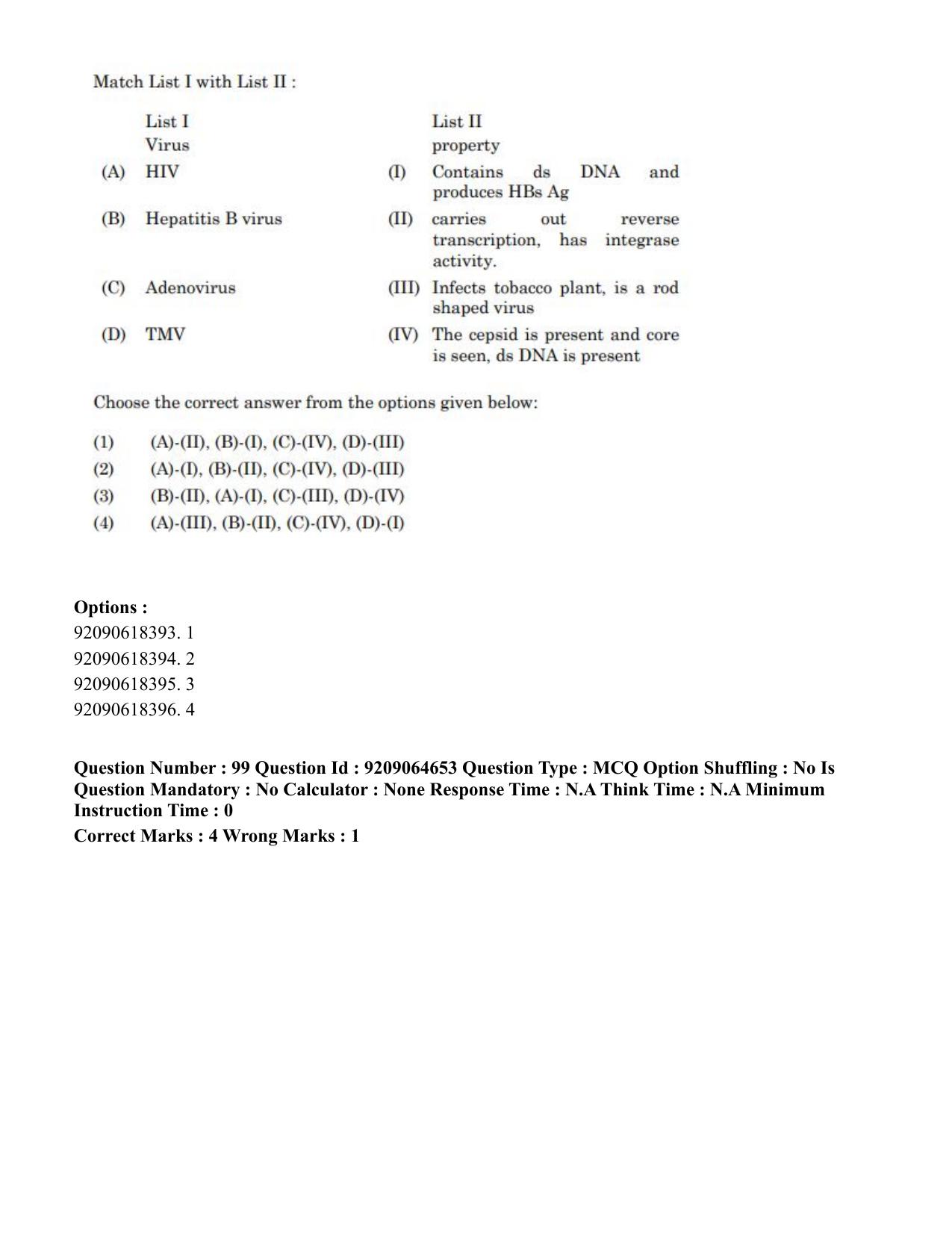 CUET PG 2023: SCQP20 – Medical Laboratory Technology (Hindi)- Shift 1 (06-06-2023) Question Paper - Page 99