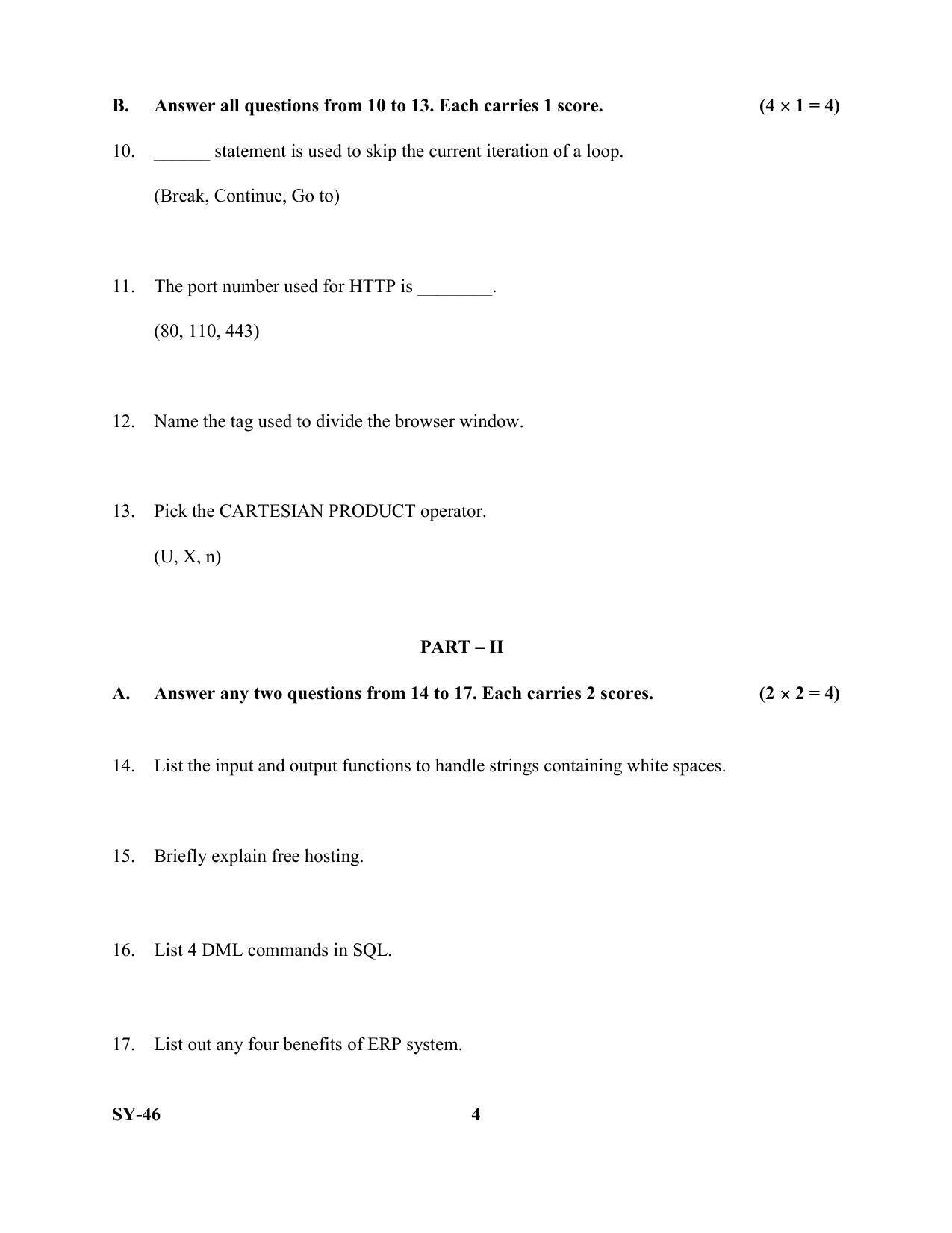 Kerala Plus Two Question Paper 2022 - Computer Application Commerce - Page 4