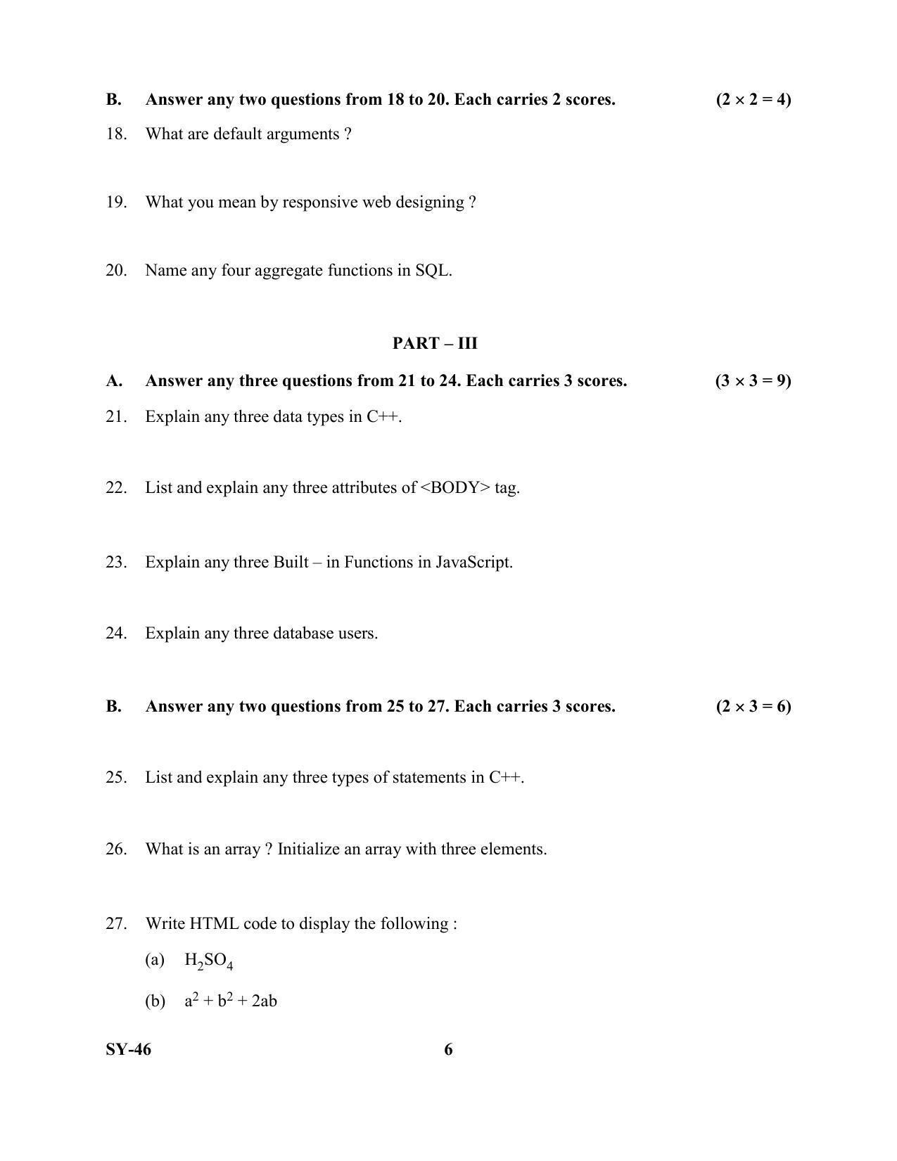 Kerala Plus Two Question Paper 2022 - Computer Application Commerce - Page 6