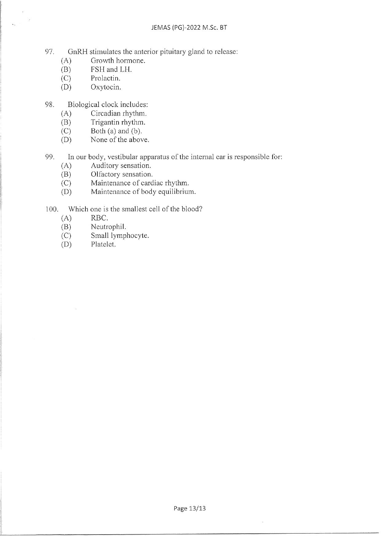 WBJEEB JEMAS (PG) 2022 MSc CCS Question Paper - Page 15