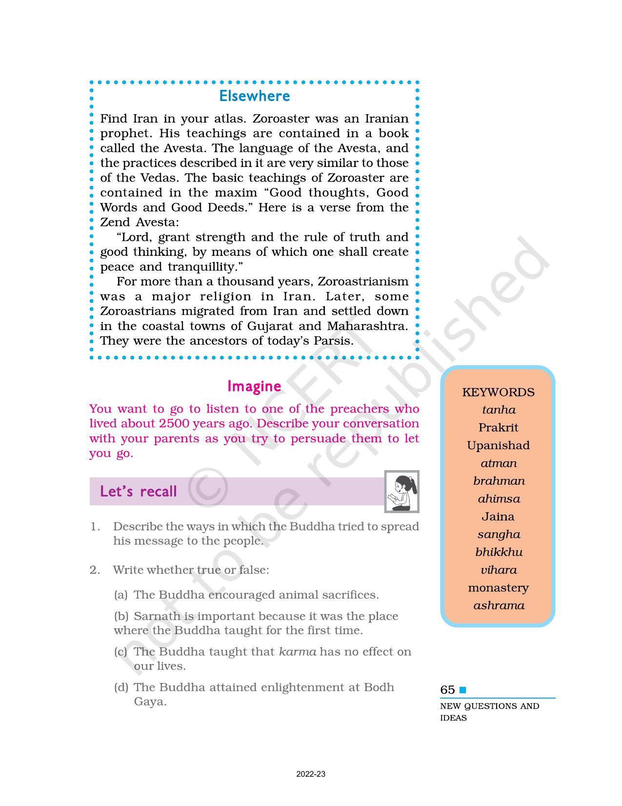 NCERT Book for Class 6 Social Science(History) : Chapter 6-New Question and Ideas - Page 9
