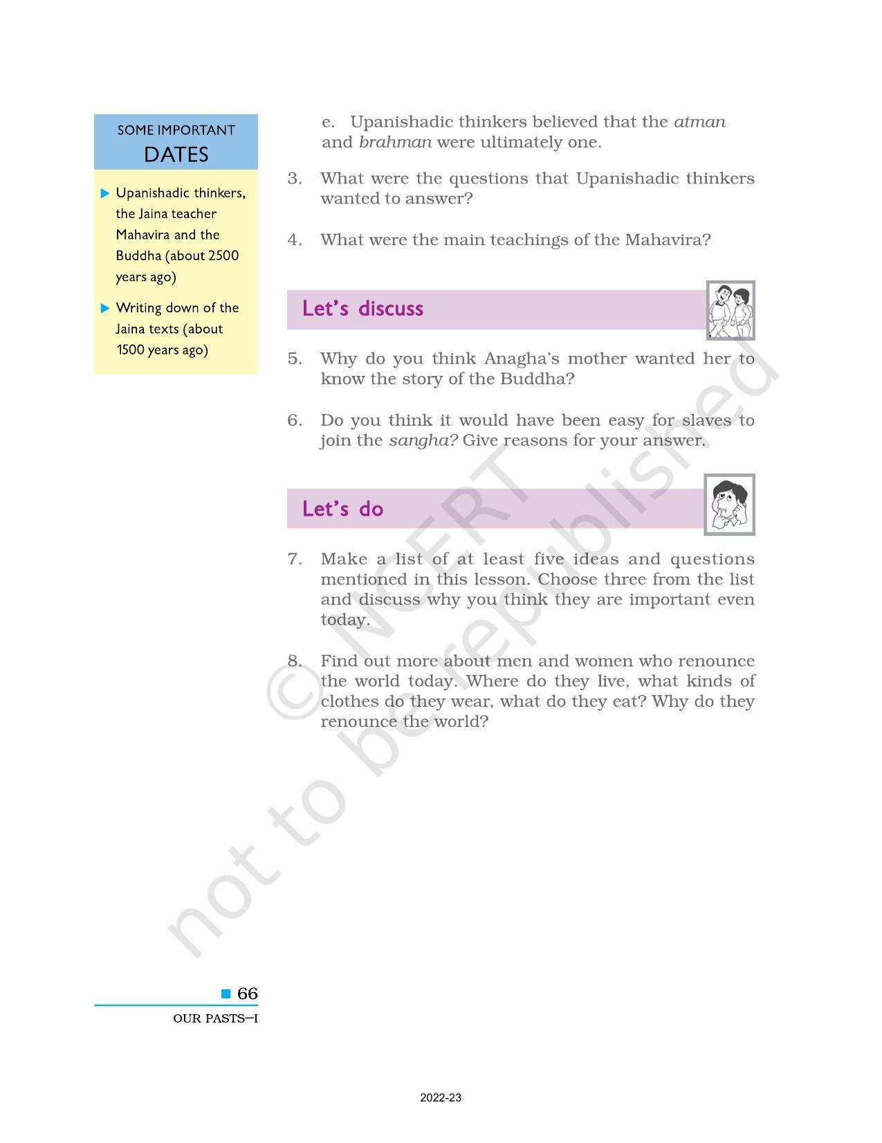 NCERT Book for Class 6 Social Science(History) : Chapter 6-New Question and Ideas - Page 10