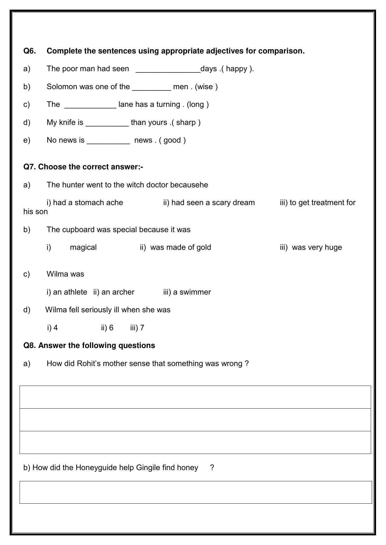 Worksheet for Class 5 English Assignment 13 - Page 3