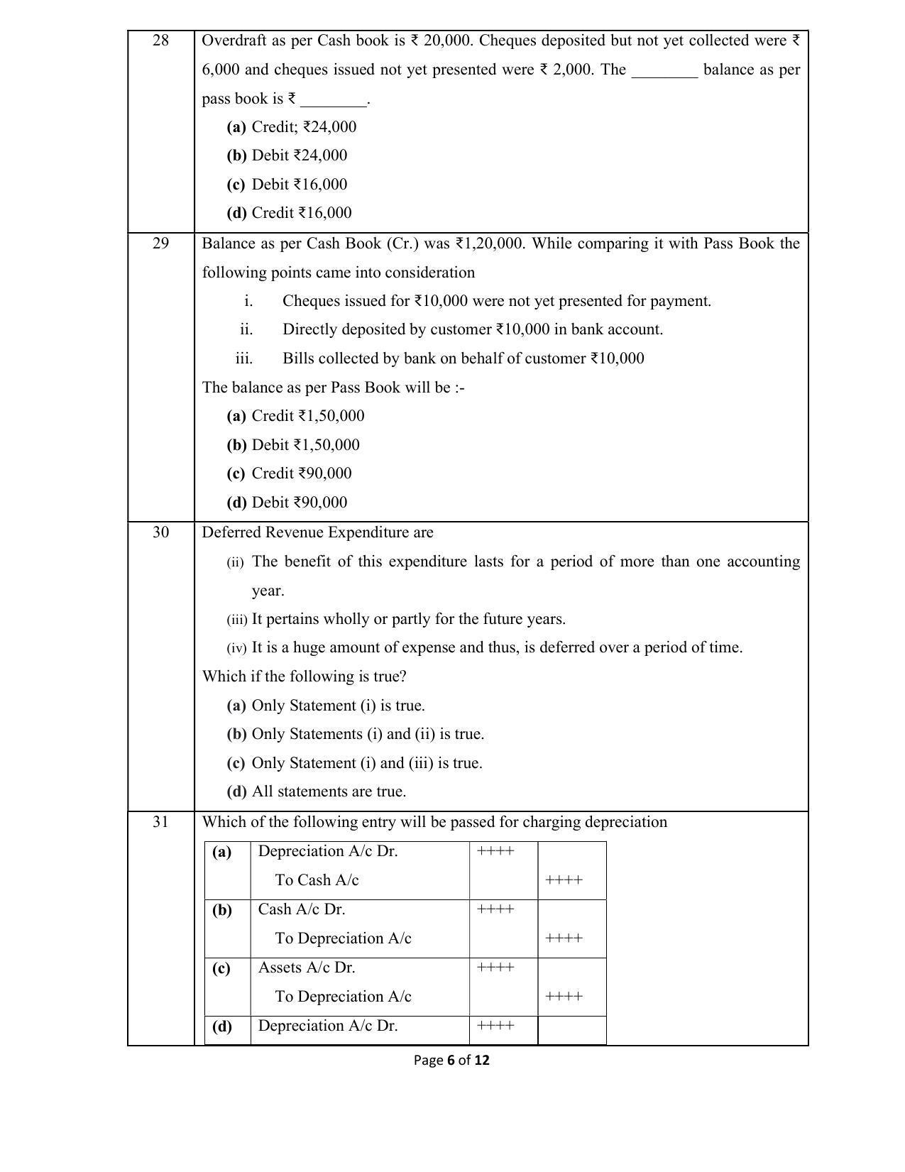 CBSE Class 10 Elements of Book Keeping and Accountancy Sample Paper 2021-22 - Page 6