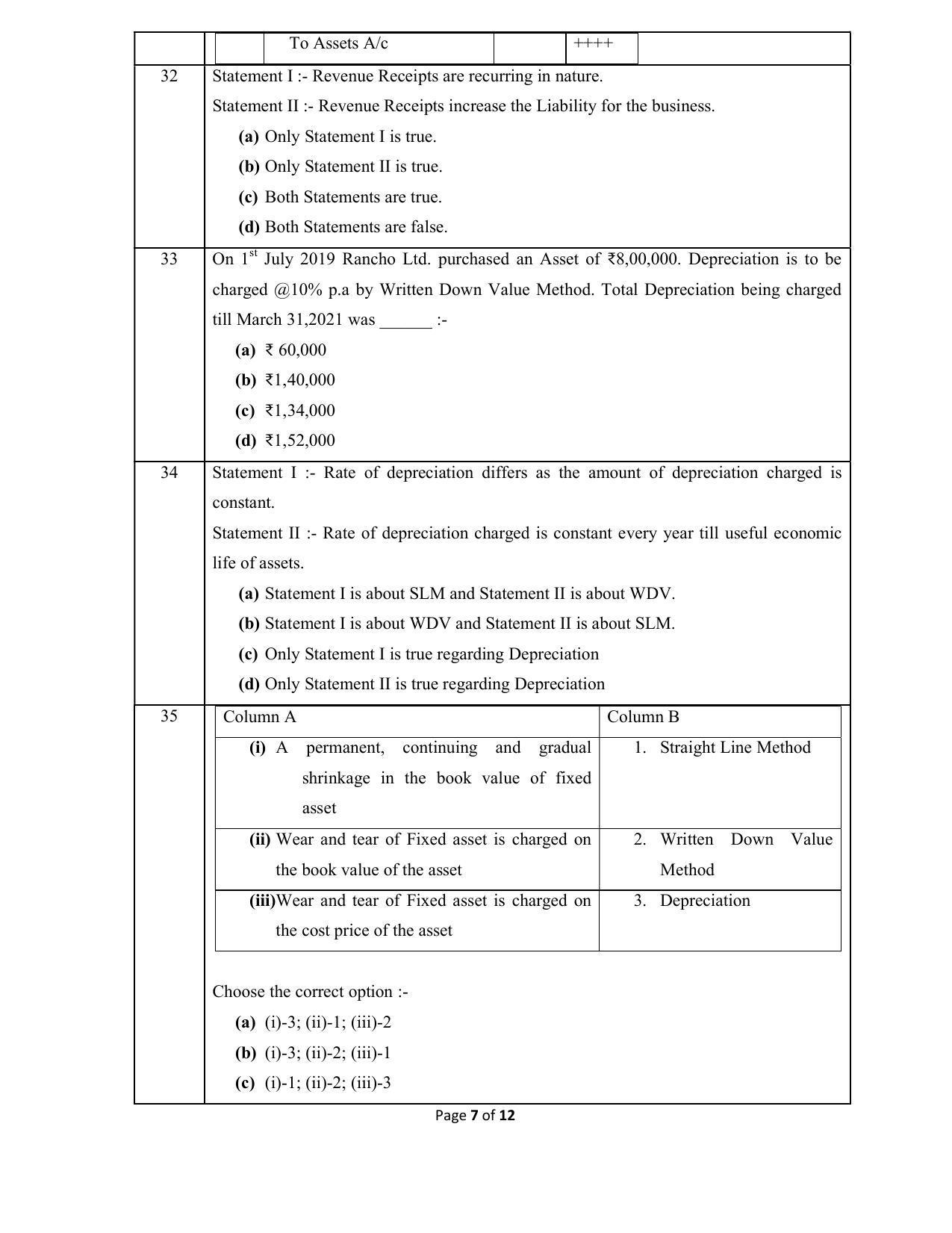 CBSE Class 10 Elements of Book Keeping and Accountancy Sample Paper 2021-22 - Page 7