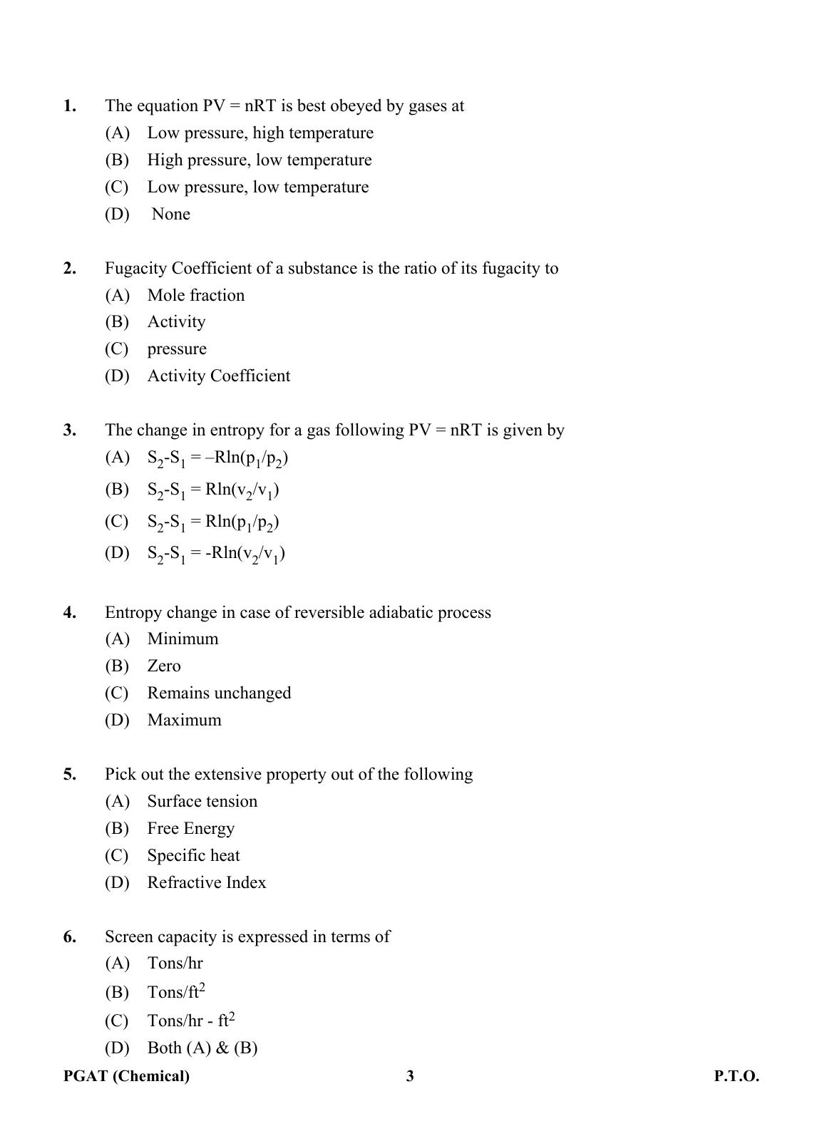 OJEE PGAT 2013 Chemical Question Paper - Page 2