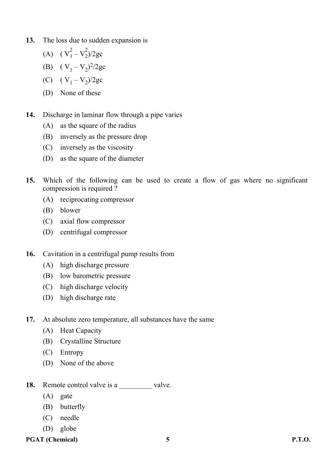 OJEE PGAT 2013 Chemical Question Paper - Page 4