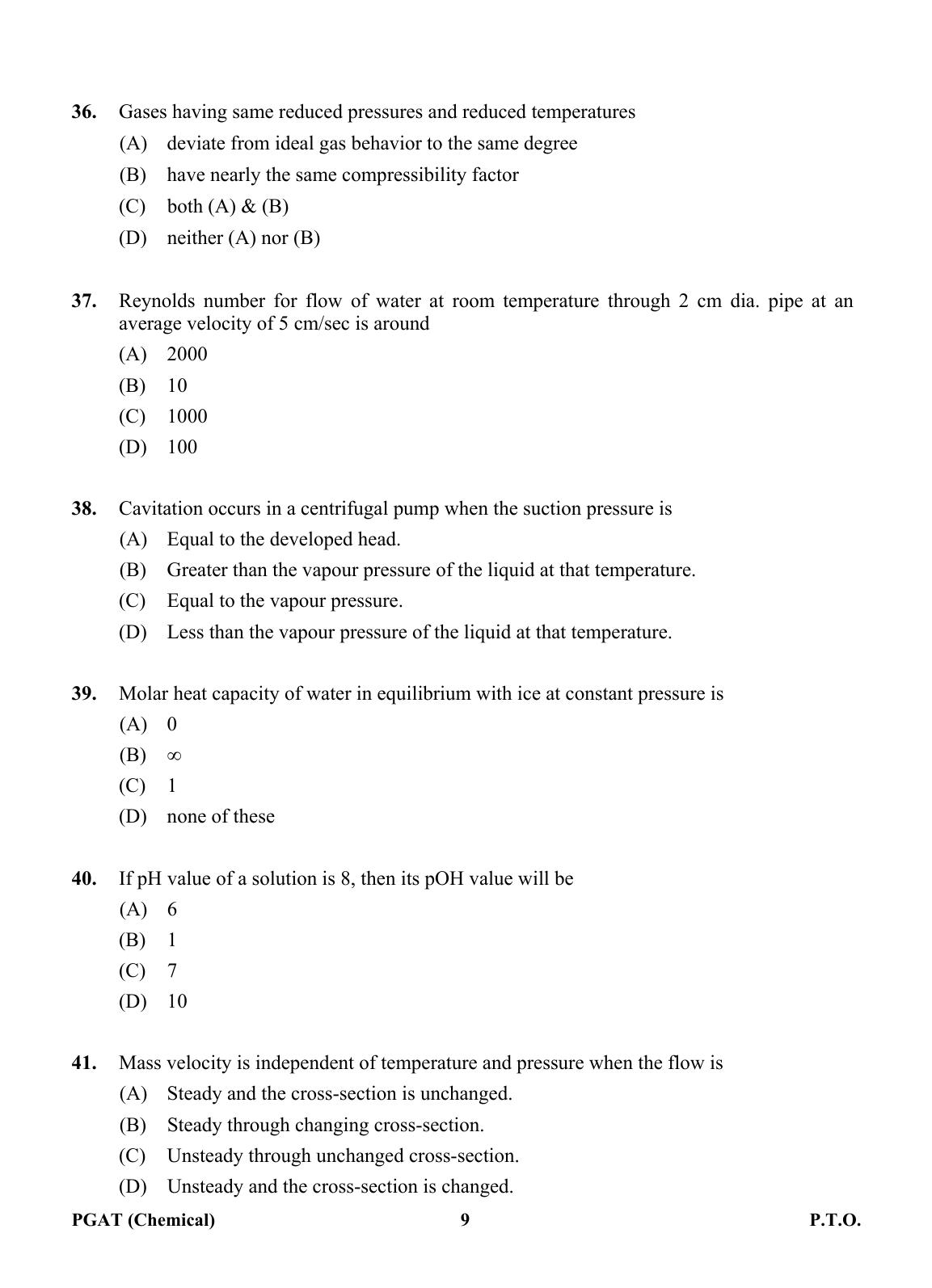 OJEE PGAT 2013 Chemical Question Paper - Page 8