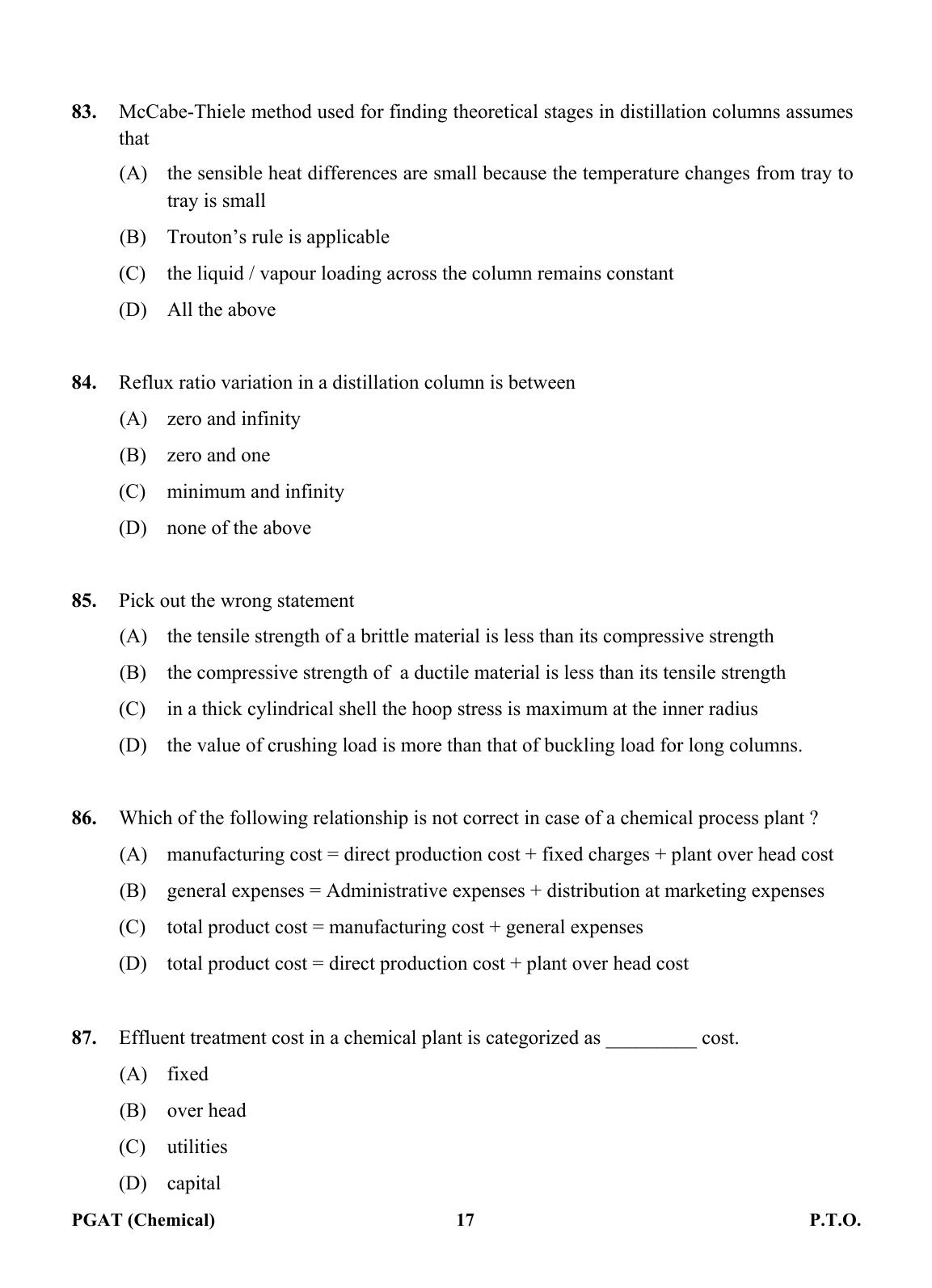 OJEE PGAT 2013 Chemical Question Paper - Page 16
