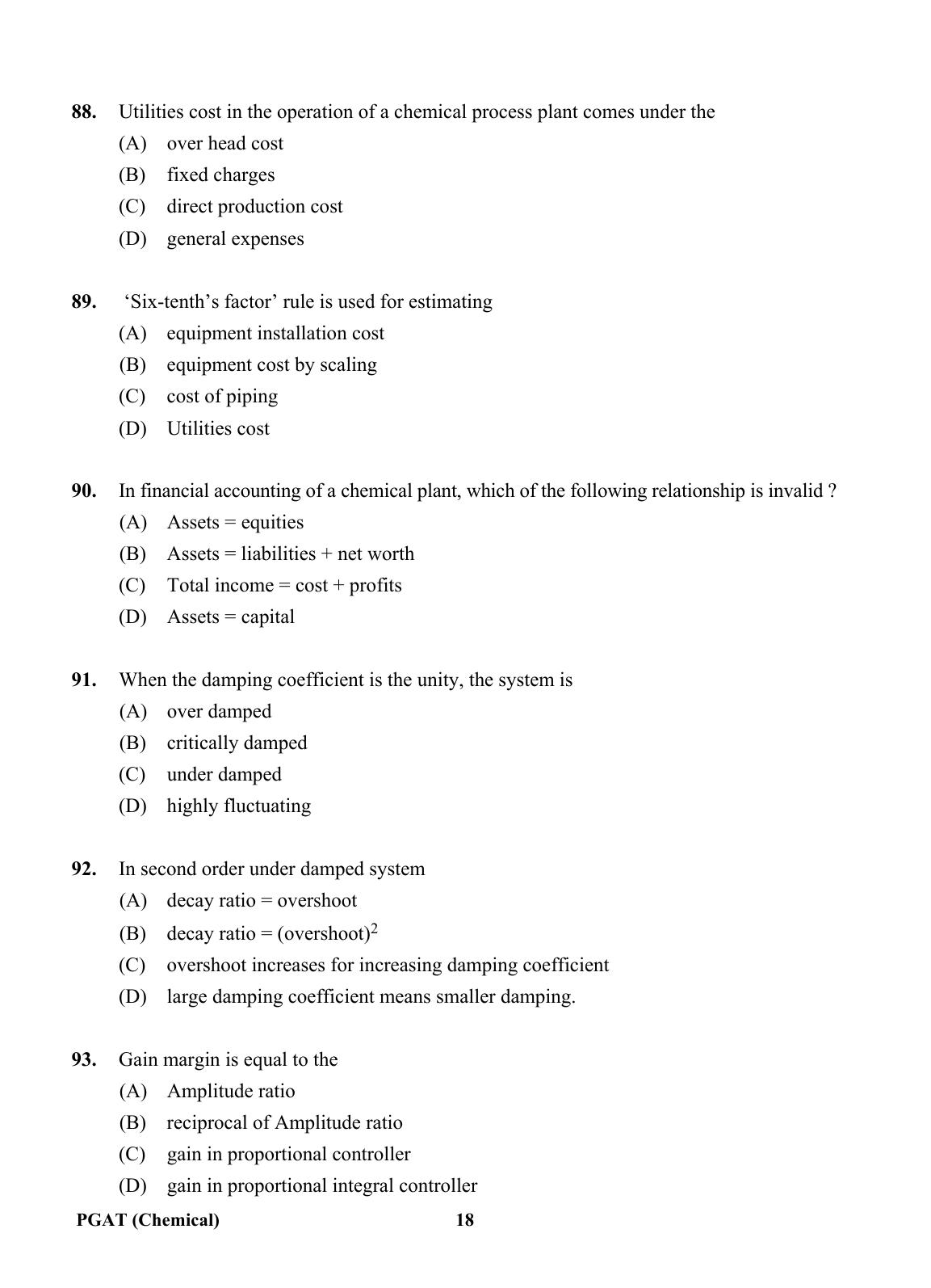 OJEE PGAT 2013 Chemical Question Paper - Page 17