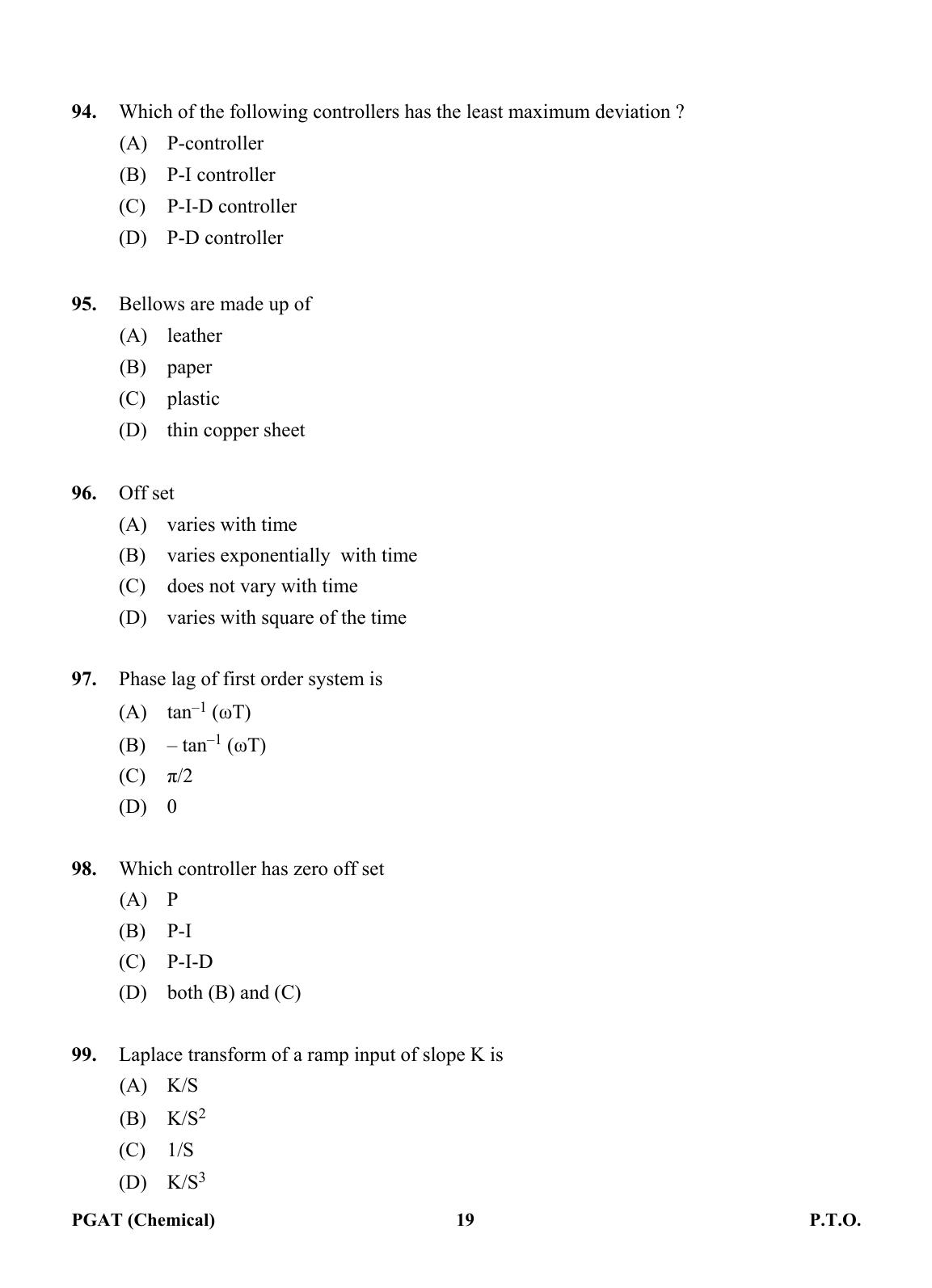 OJEE PGAT 2013 Chemical Question Paper - Page 18