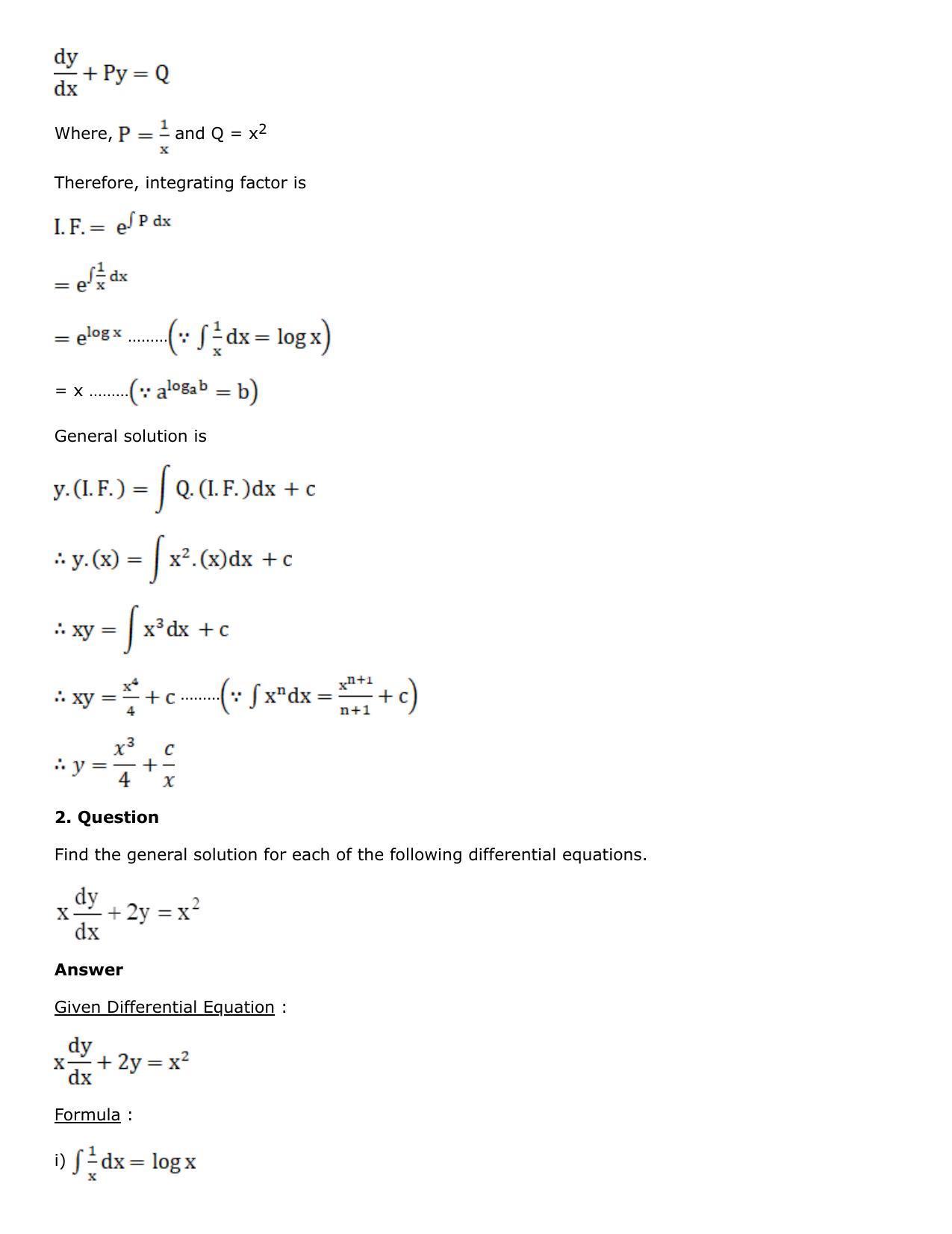 Chapter 21: Linear Differential Equations Solutions: RS Aggarwal Class 12 Solutions - Page 2