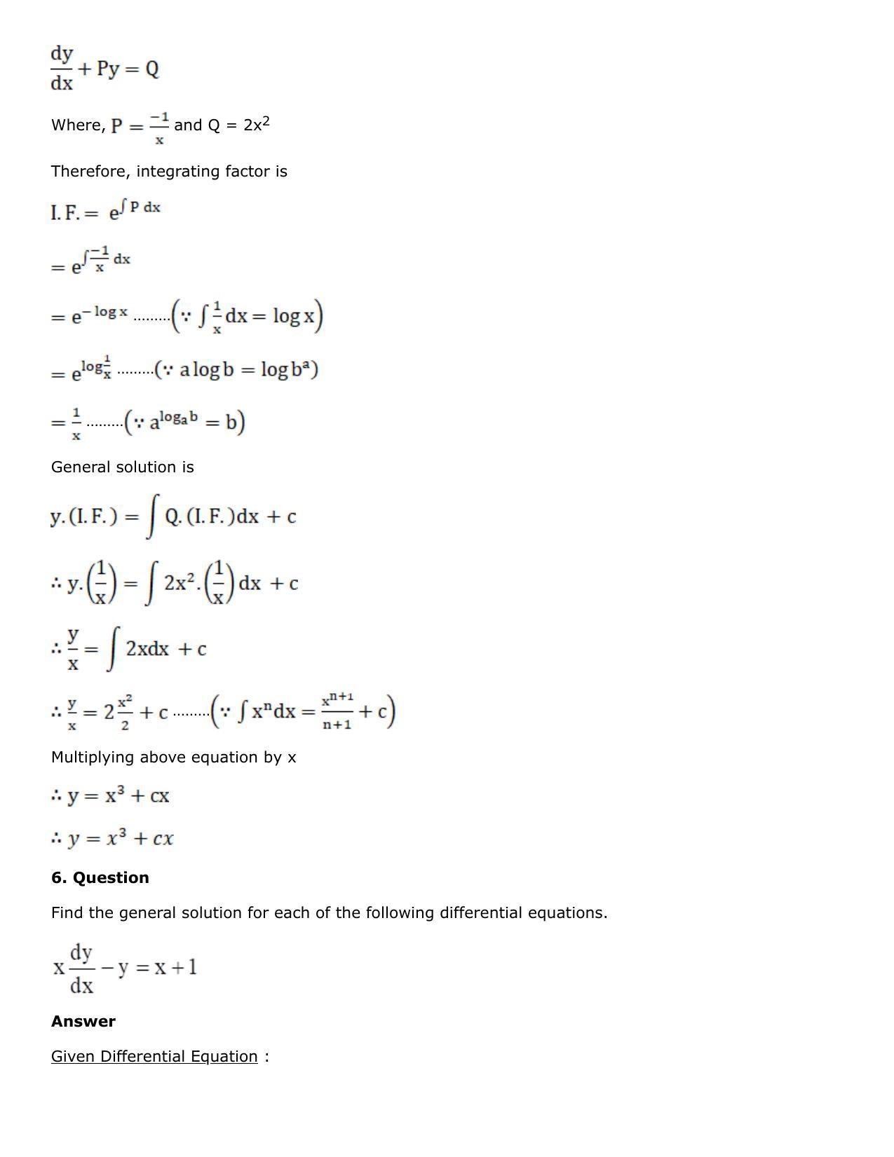 Chapter 21: Linear Differential Equations Solutions: RS Aggarwal Class 12 Solutions - Page 9