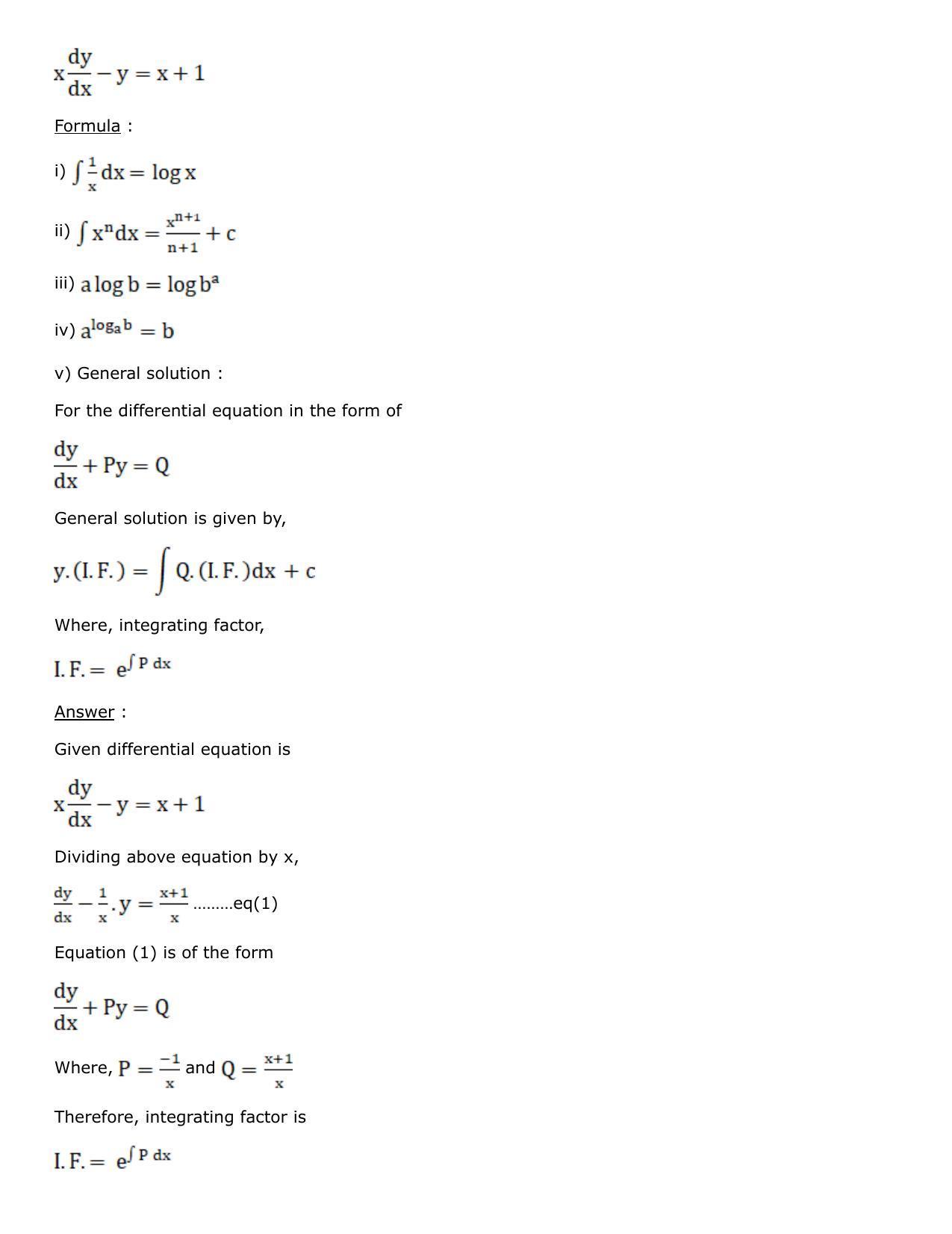 Chapter 21: Linear Differential Equations Solutions: RS Aggarwal Class 12 Solutions - Page 10