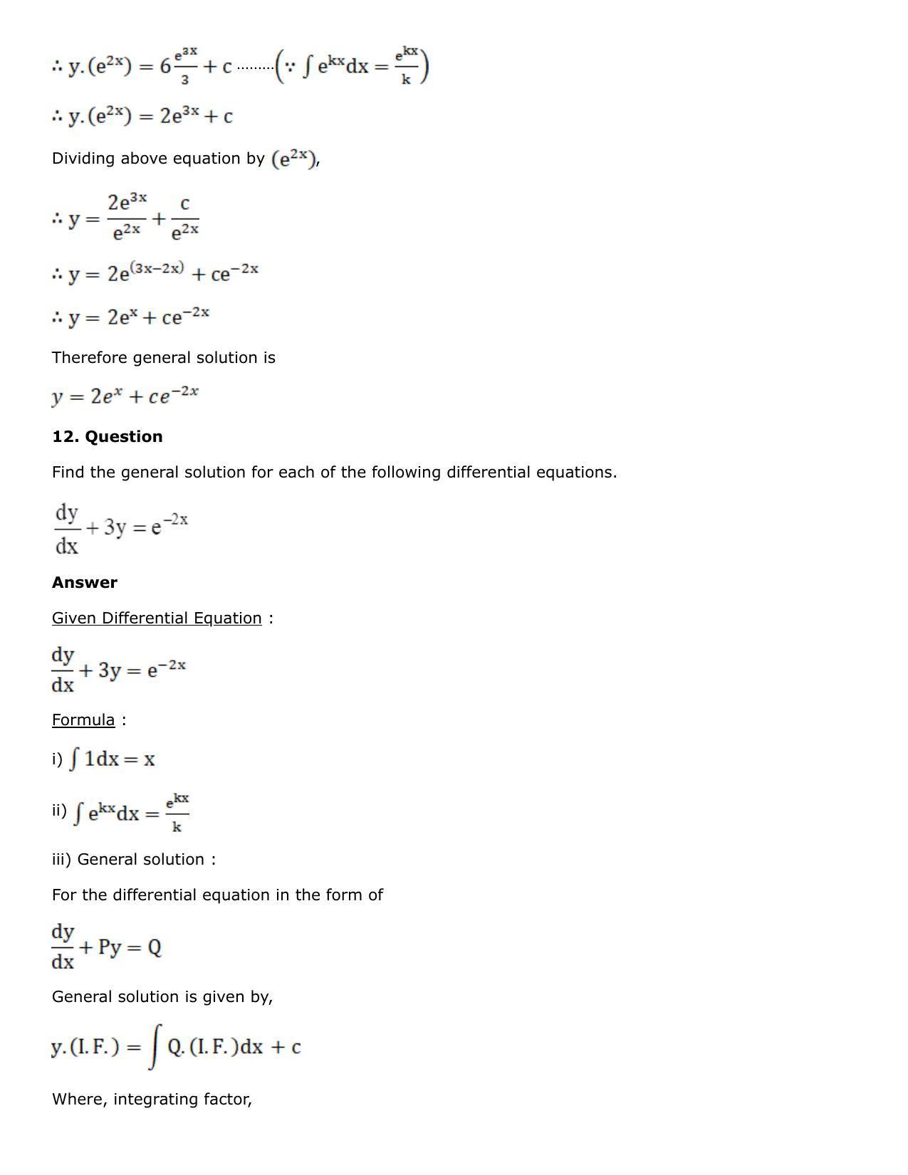 Chapter 21: Linear Differential Equations Solutions: RS Aggarwal Class 12 Solutions - Page 22