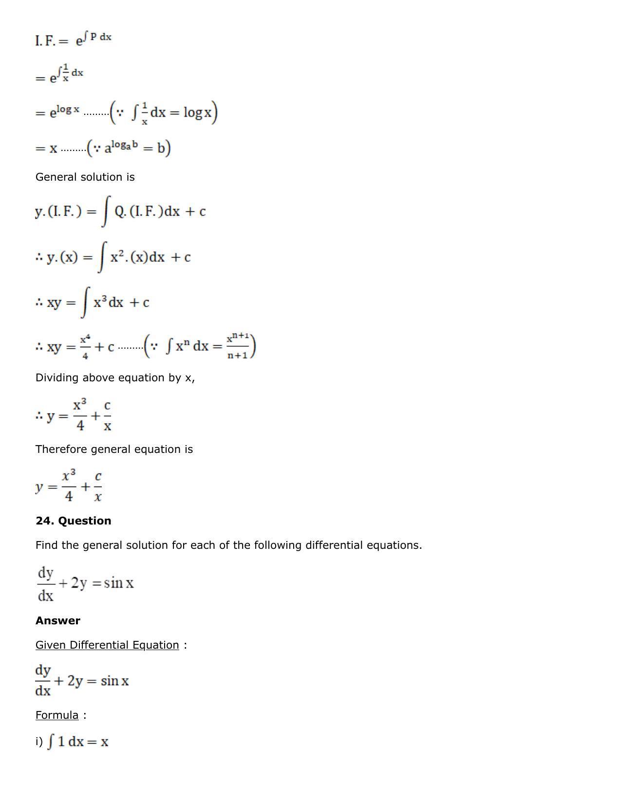 Chapter 21: Linear Differential Equations Solutions: RS Aggarwal Class 12 Solutions - Page 46
