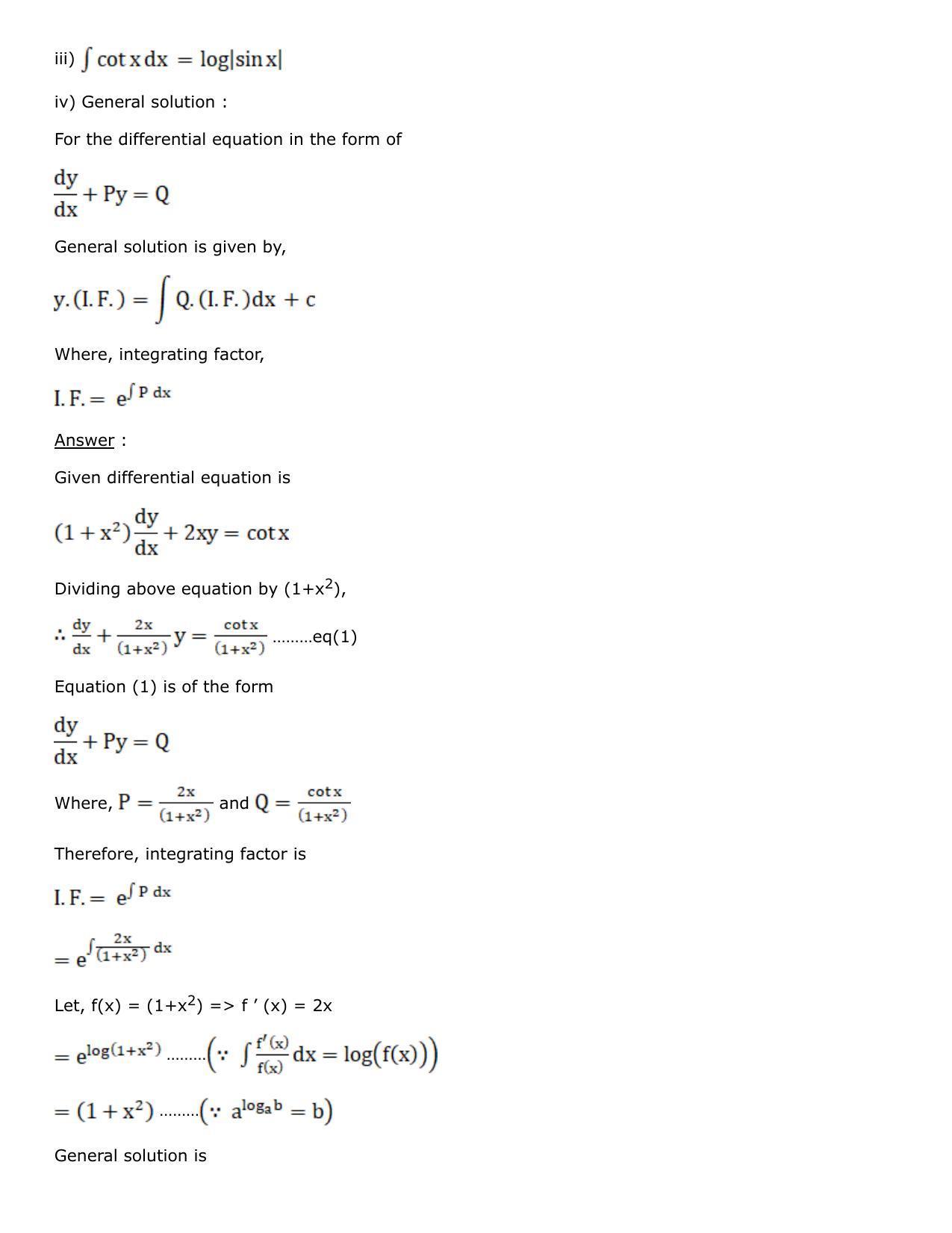 Chapter 21: Linear Differential Equations Solutions: RS Aggarwal Class 12 Solutions - Page 54