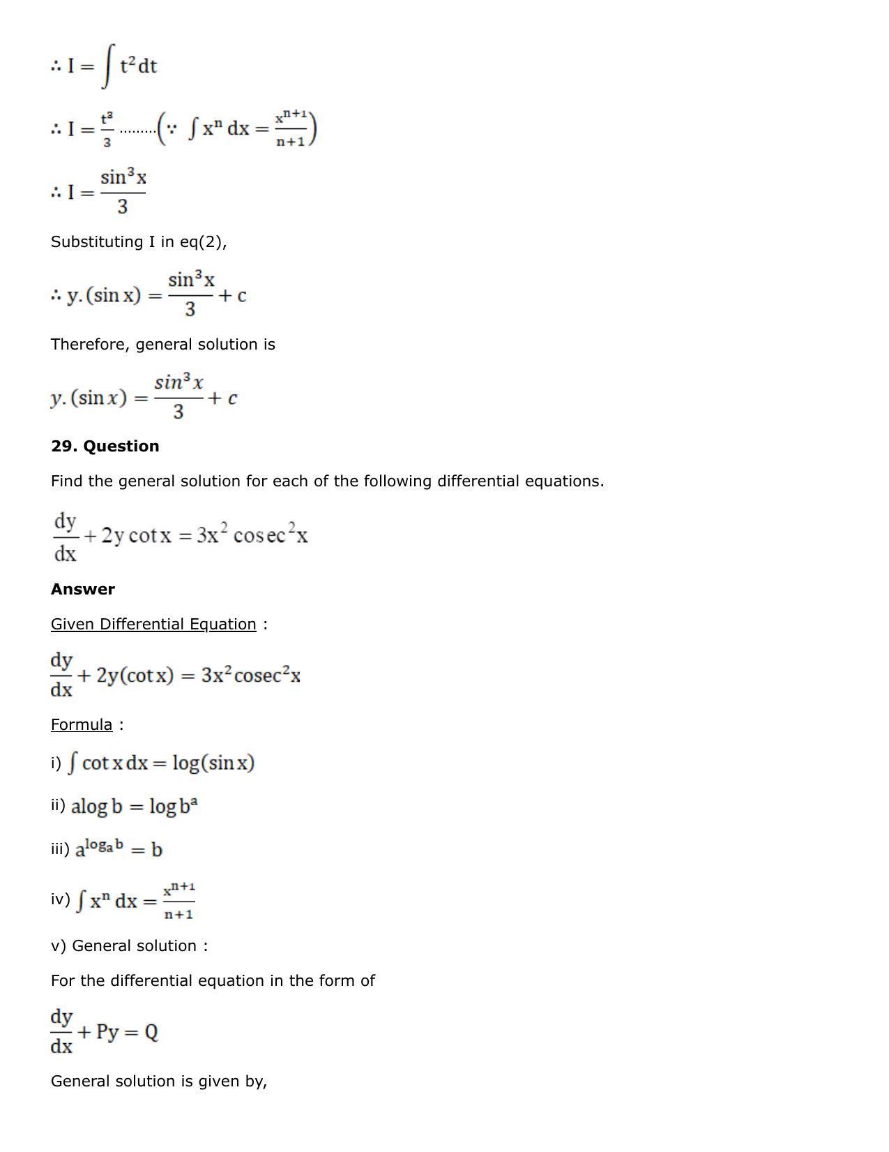 Chapter 21: Linear Differential Equations Solutions: RS Aggarwal Class 12 Solutions - Page 57