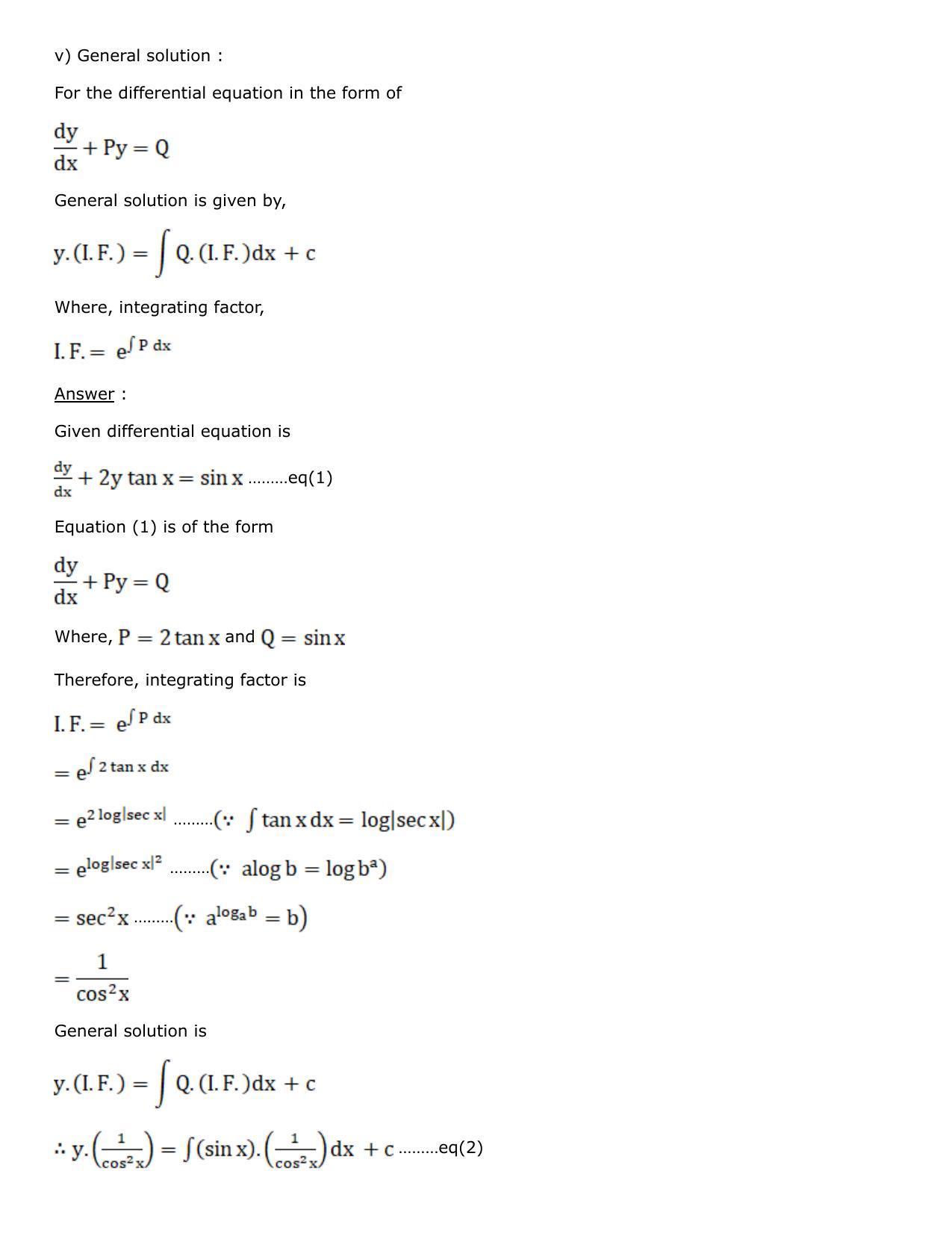 Chapter 21: Linear Differential Equations Solutions: RS Aggarwal Class 12 Solutions - Page 66